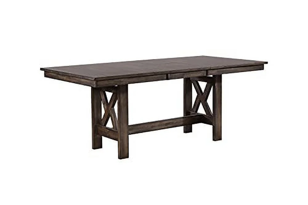 Kings Brand Furniture - Lewiston 7-Piece Brown Wood Dining Room Set, Table & 6 Chairs