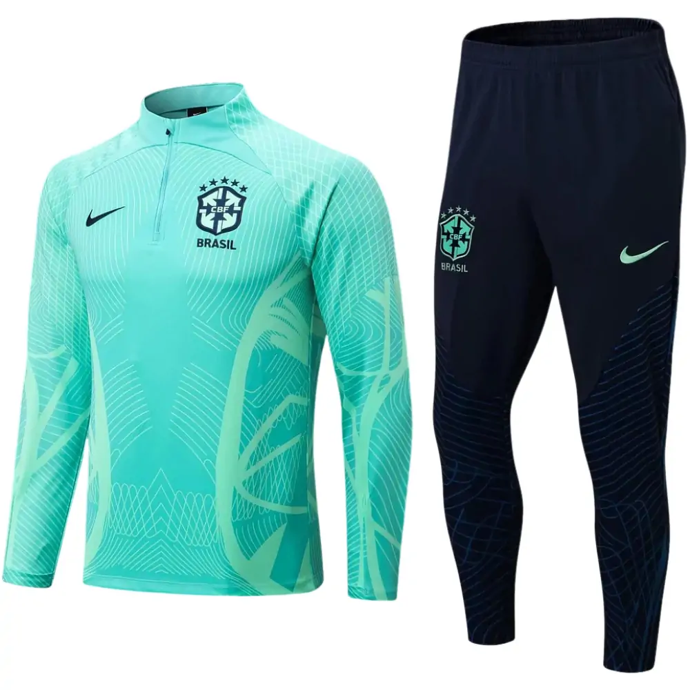 2022/2023 Brazilian half-pull training suit blue suit 1:1 Thai quality suit