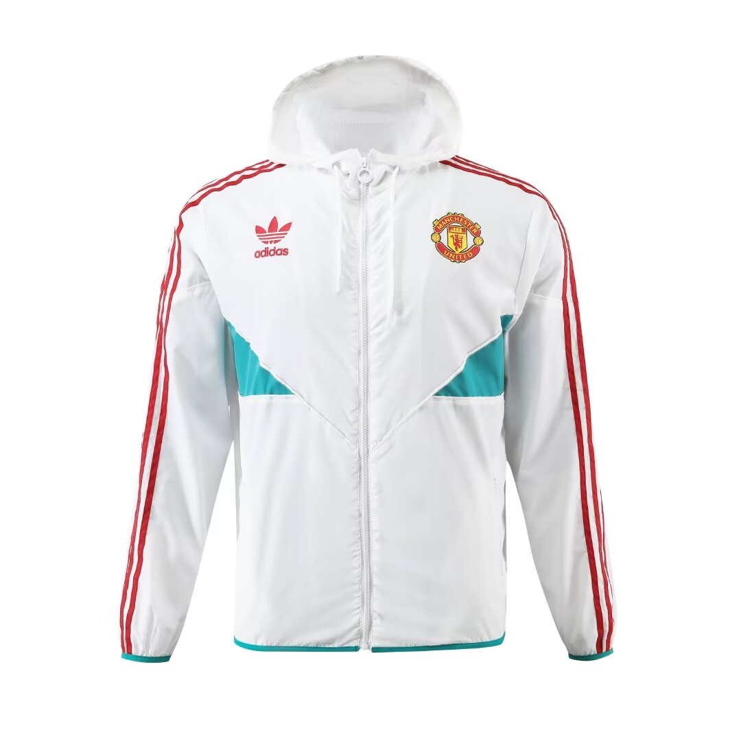 2023/24 Manchester United white hooded windbreaker 1:1 Thailand