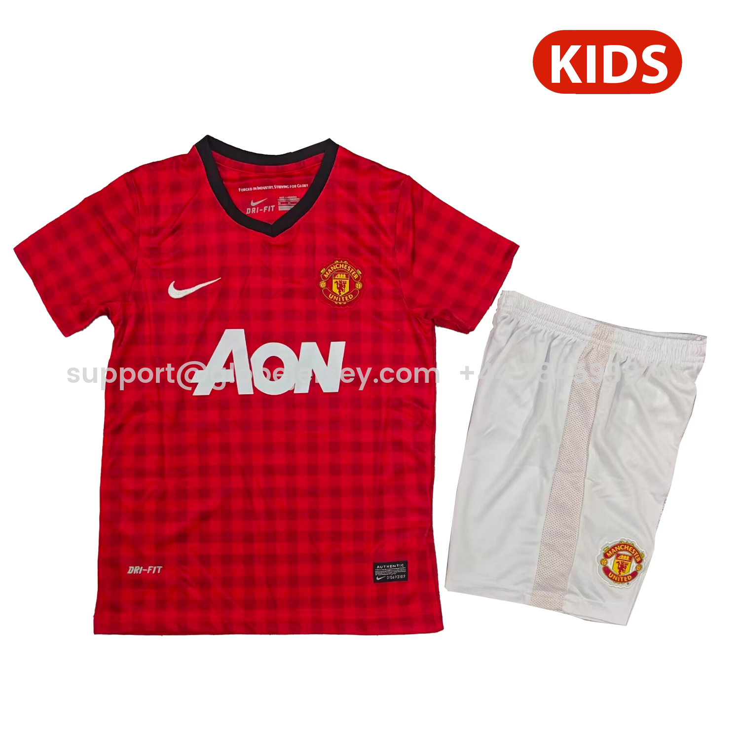 Retro Manchester United 2012-13 Home Kids Kit