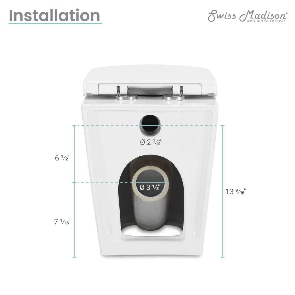 St. Tropez Back to Wall Concealed Tank Toilet Bowl Bundle in Glossy White