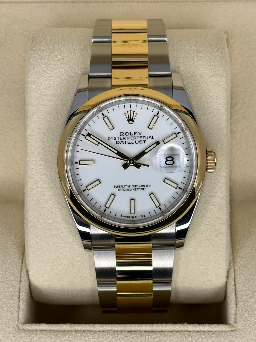 【Super Clone】RLX  Datejust 36mm 126203 White Dial Domed Bezel Jubilee Bracelet