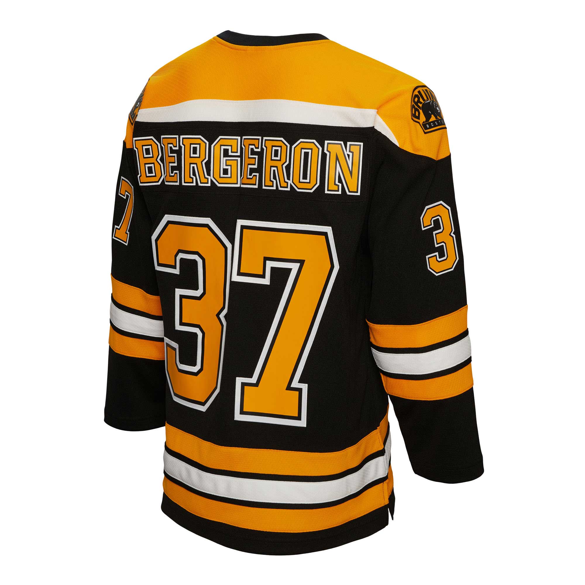 Patrice Bergeron Boston Bruins Mitchell & Ness Alternate Captain Patch 2010/11 Blue Line  Jersey – Black