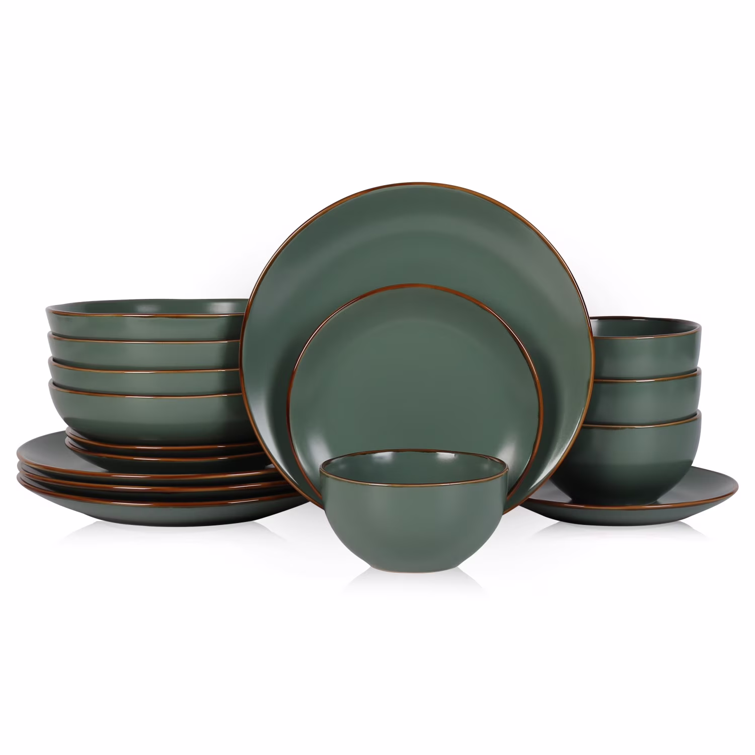 Stone + Lain Brasa Stoneware Collection Dinnerware Set, 32-Piece Service for 8, Blue