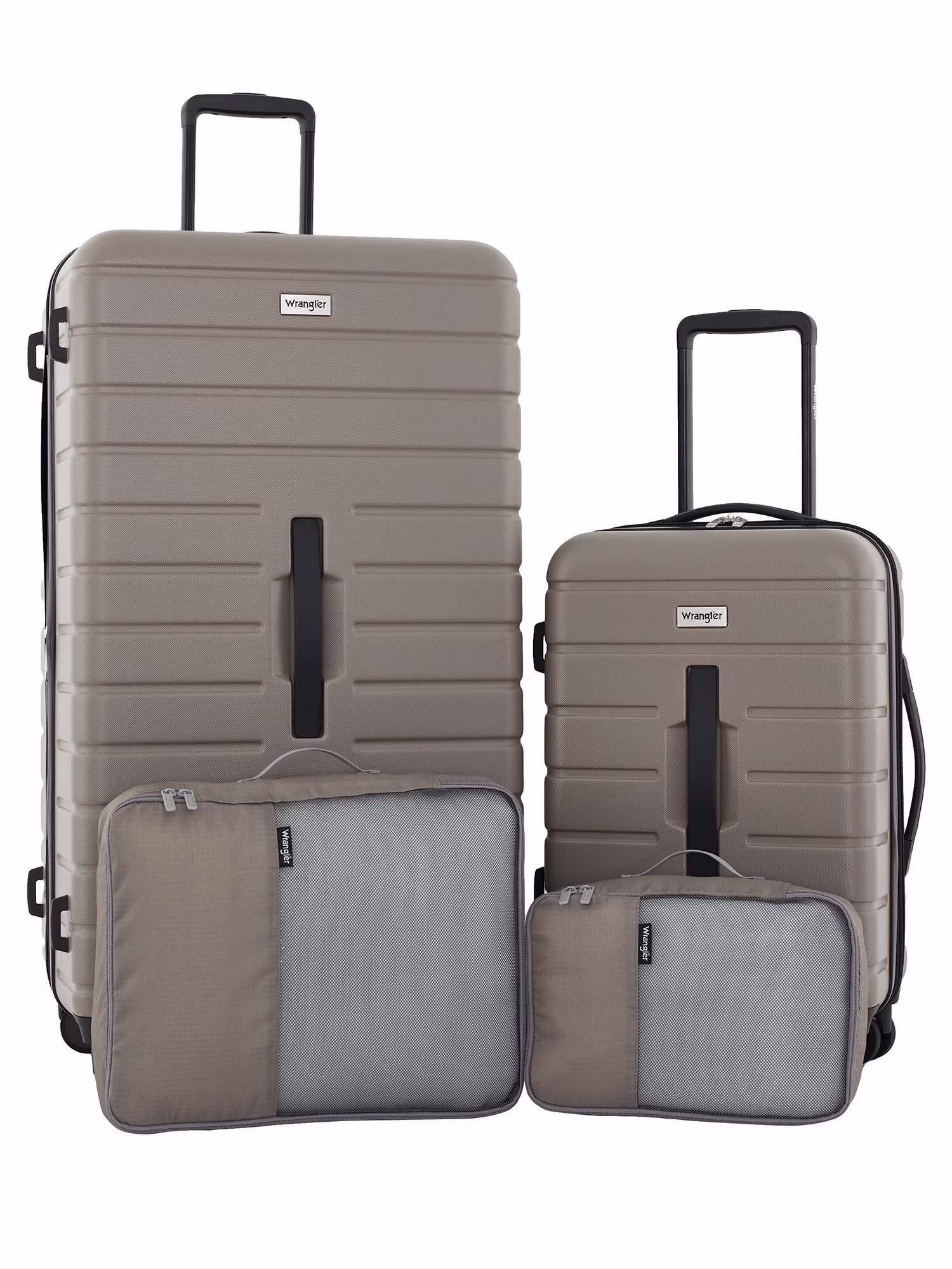Wrangler 4-Piece 8-Wheel Expandable Hard Side Trunk-Style Luggage Set - Black