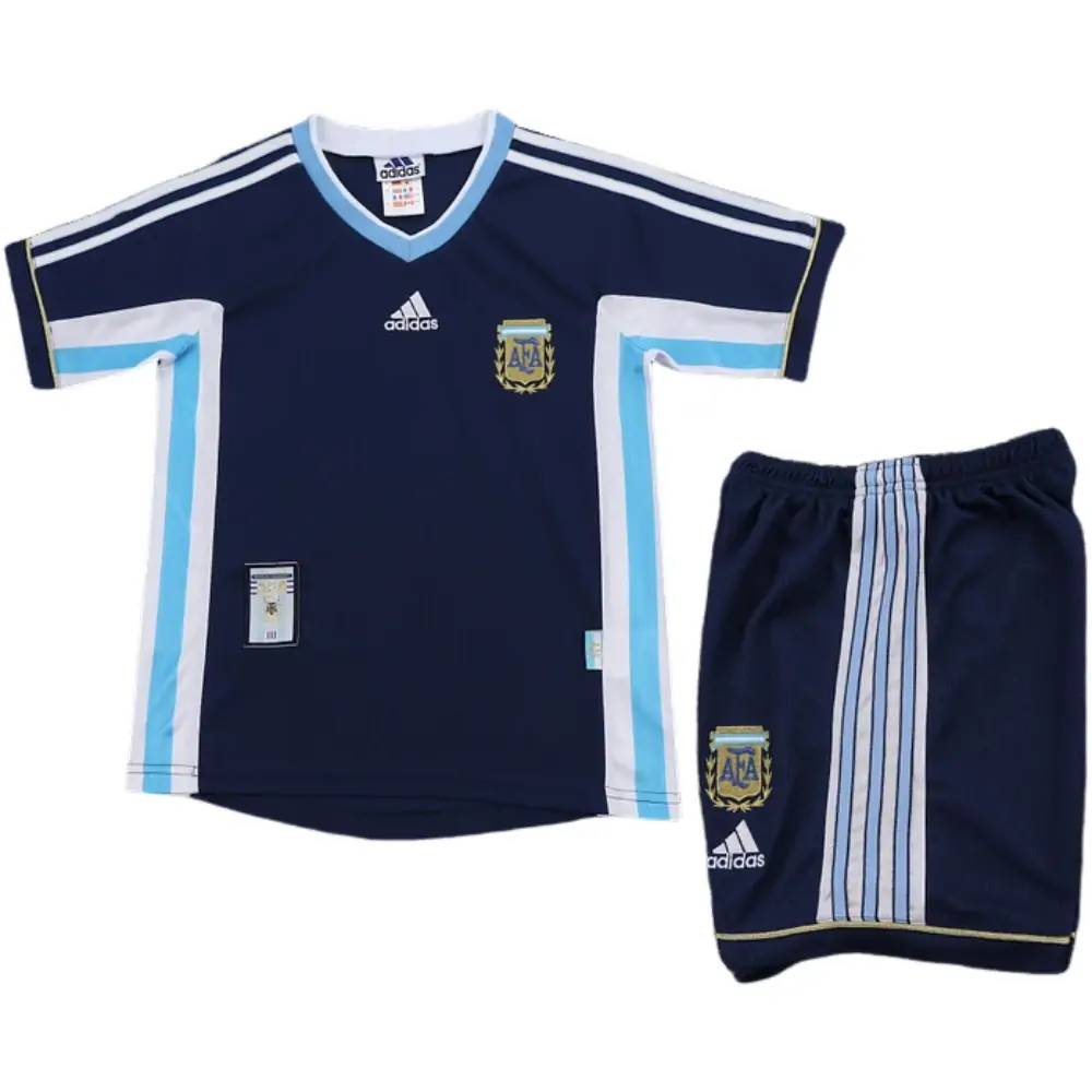 1998 Argentina Away Retro Children's Jersey Set - Fans Edition
