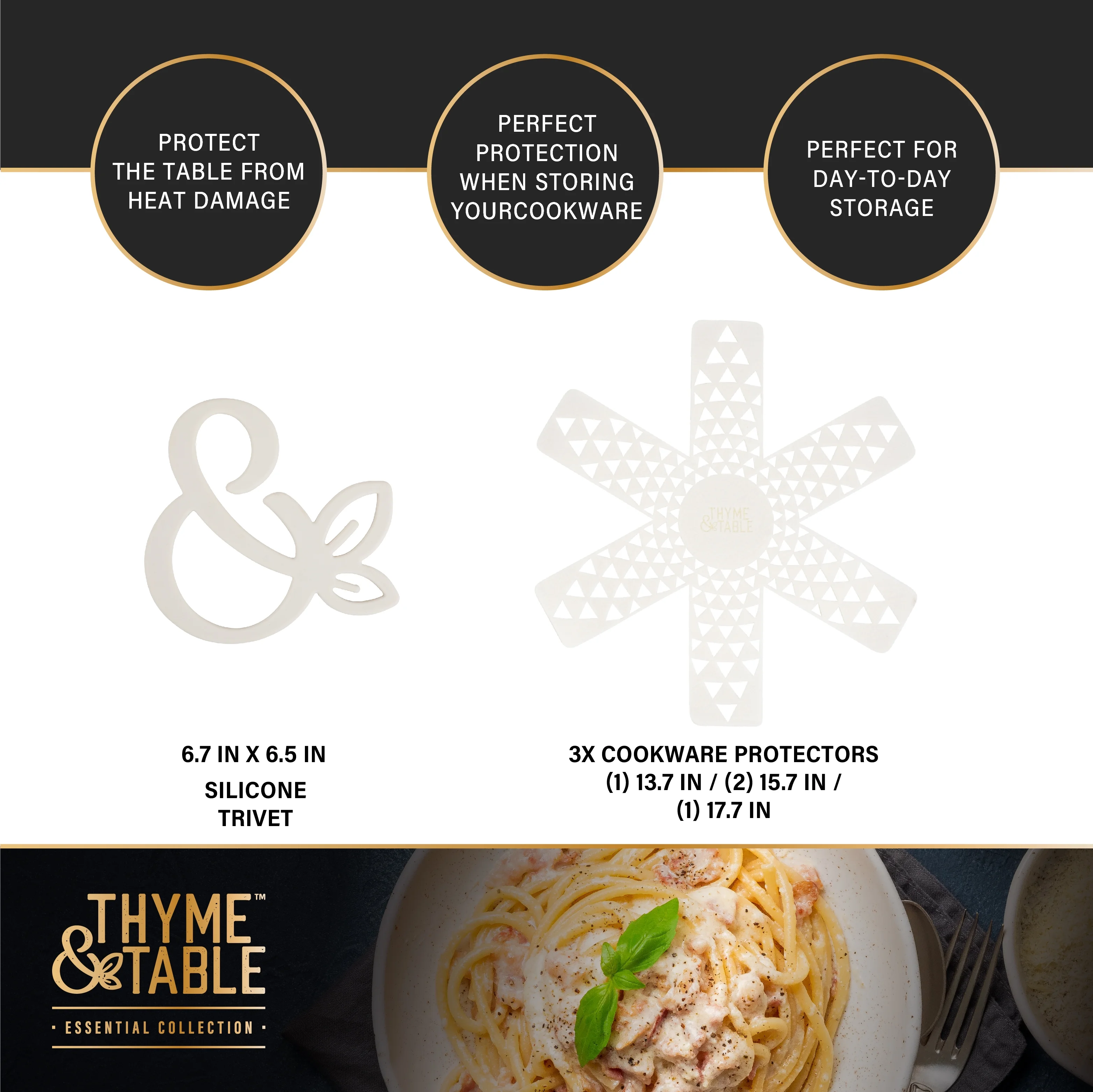 Thyme & Table 12-Piece Non-Stick Supreme Cookware Set, Pots and Pans Set - Cream