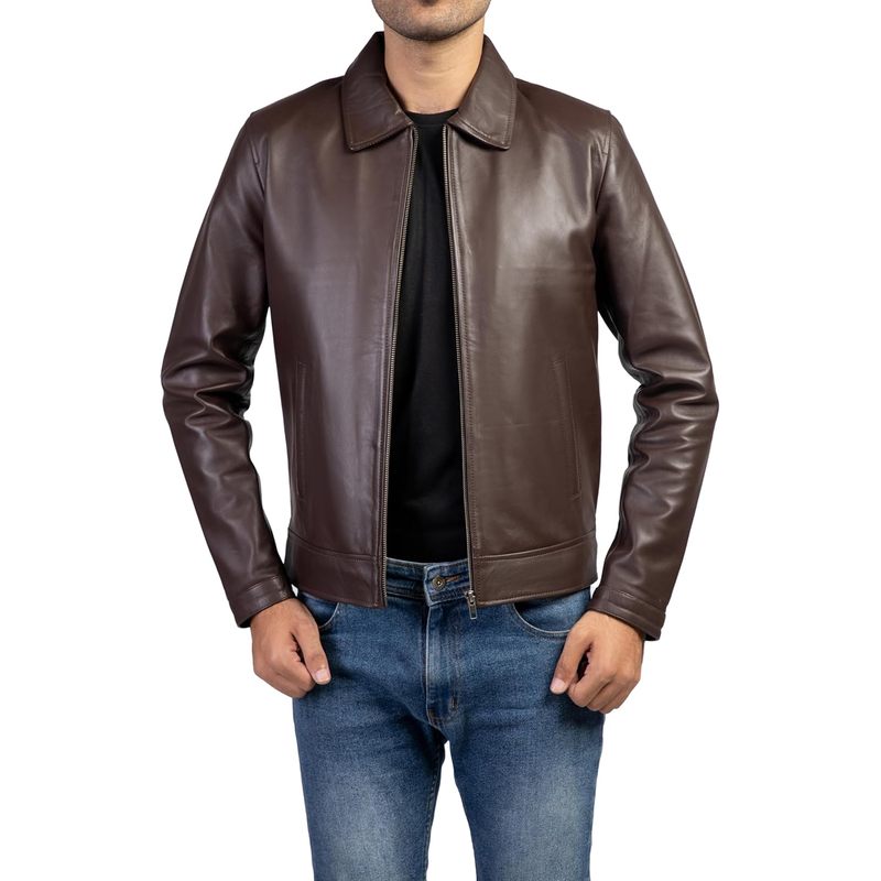 Collar Premium Leather Jacket Men