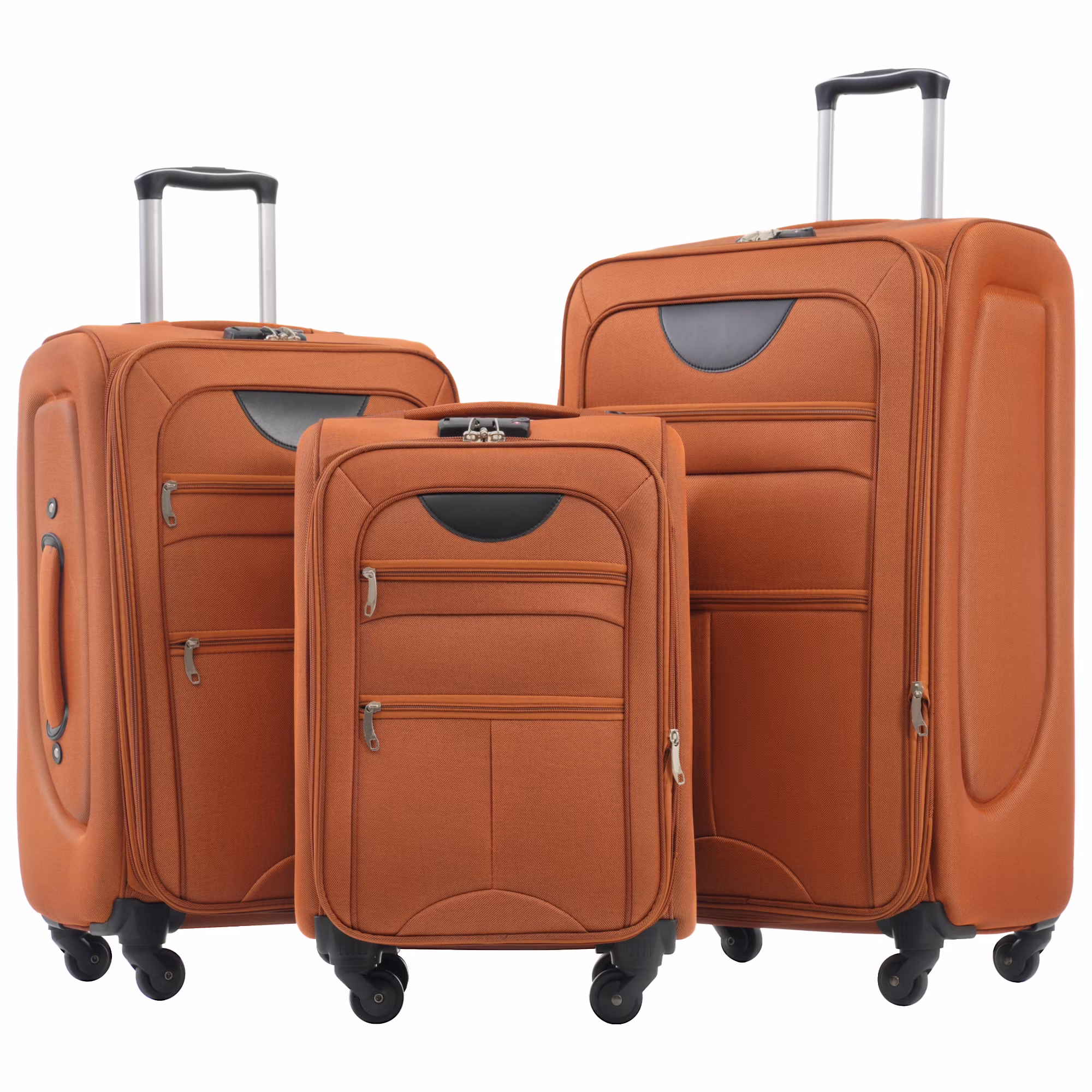 EUROCO 3 Piece Softside Luggage Set,Expandable Suitcase Set with TSA Lock and Spinner Wheels,Lightweight Suitcase for Men Women(20