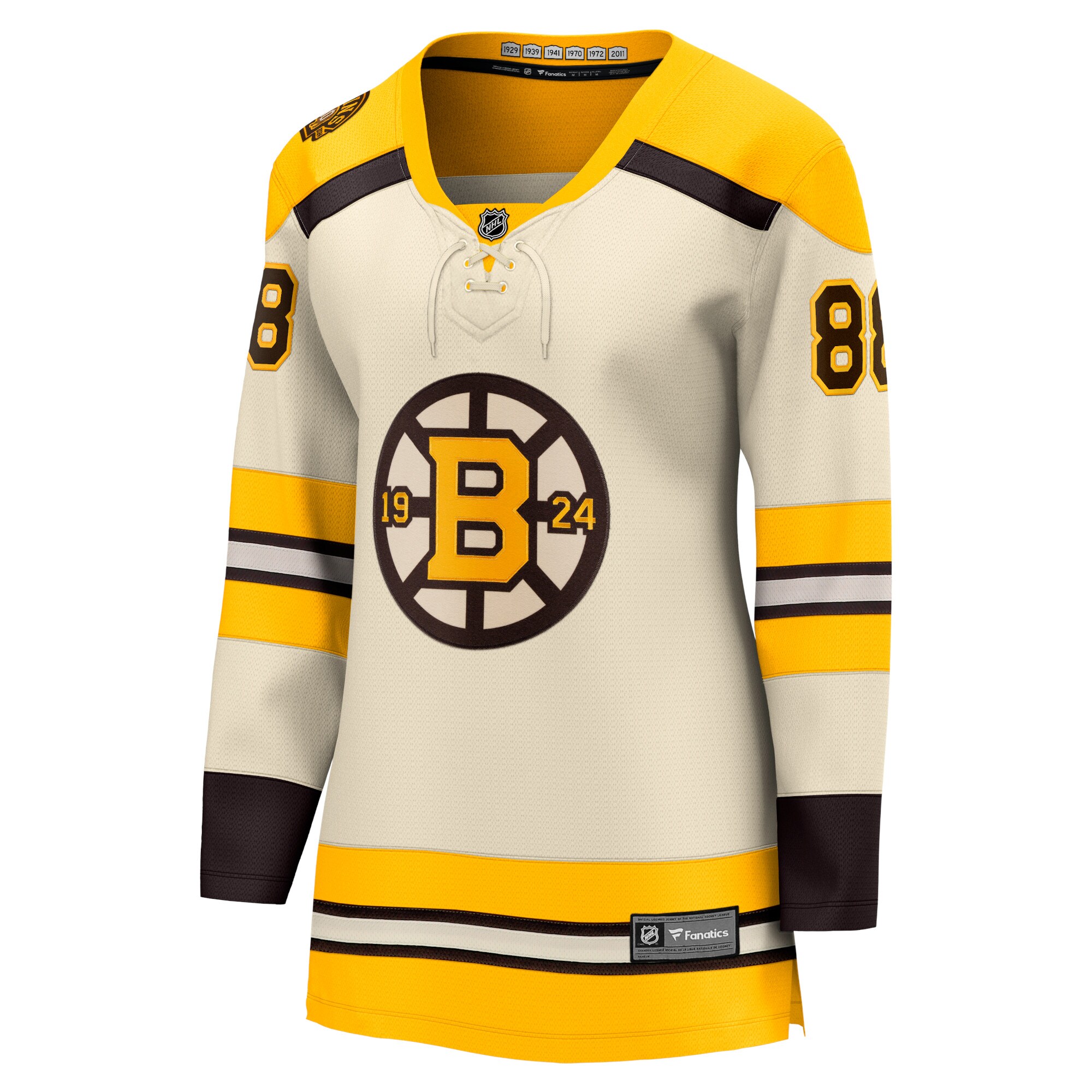 David Pastrnak Boston Bruins Fanatics Women’s 100th Anniversary Premier Breakaway  Jersey – Cream