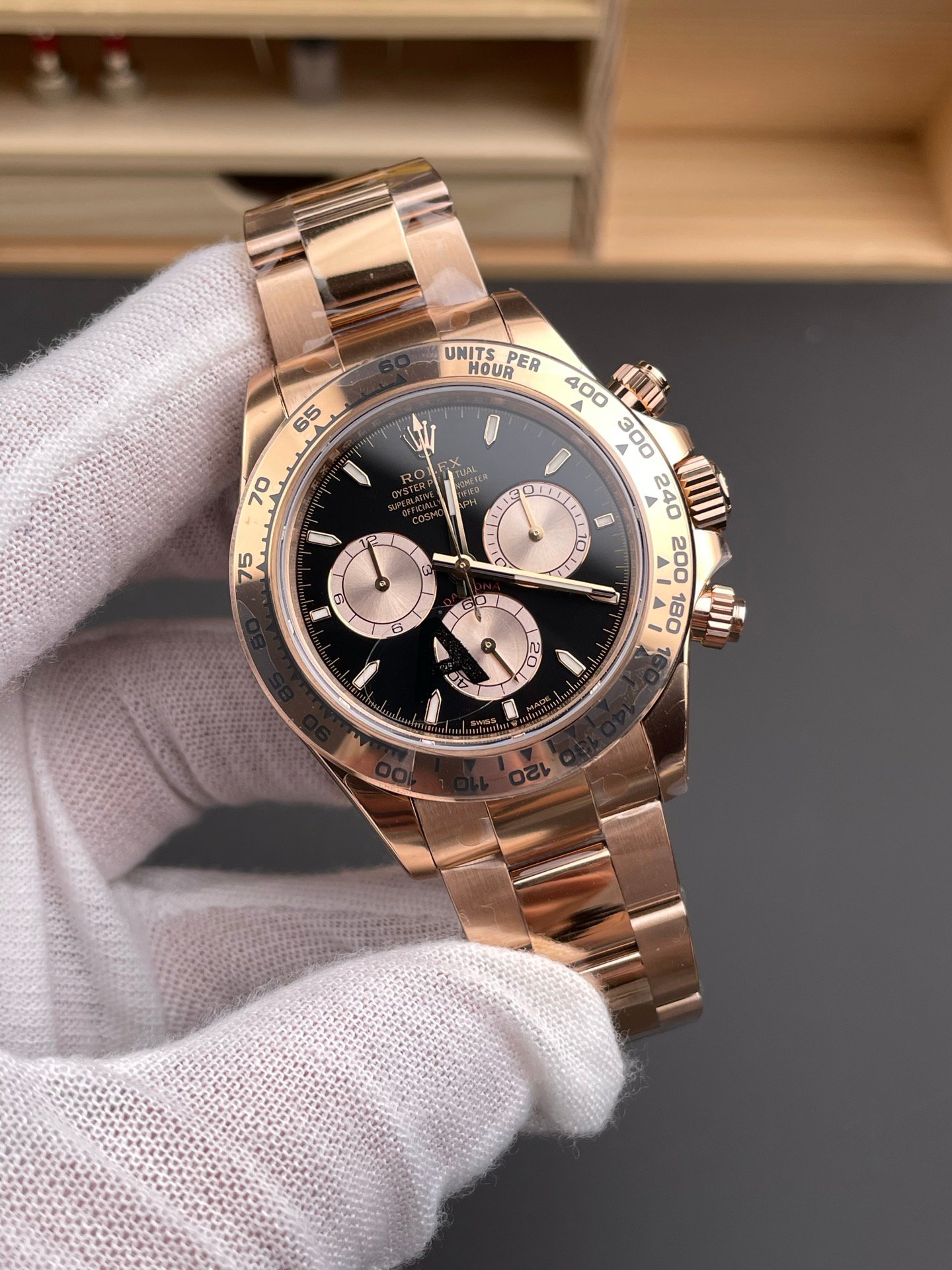 Rolex Daytona Full Rose Gold Black Gold