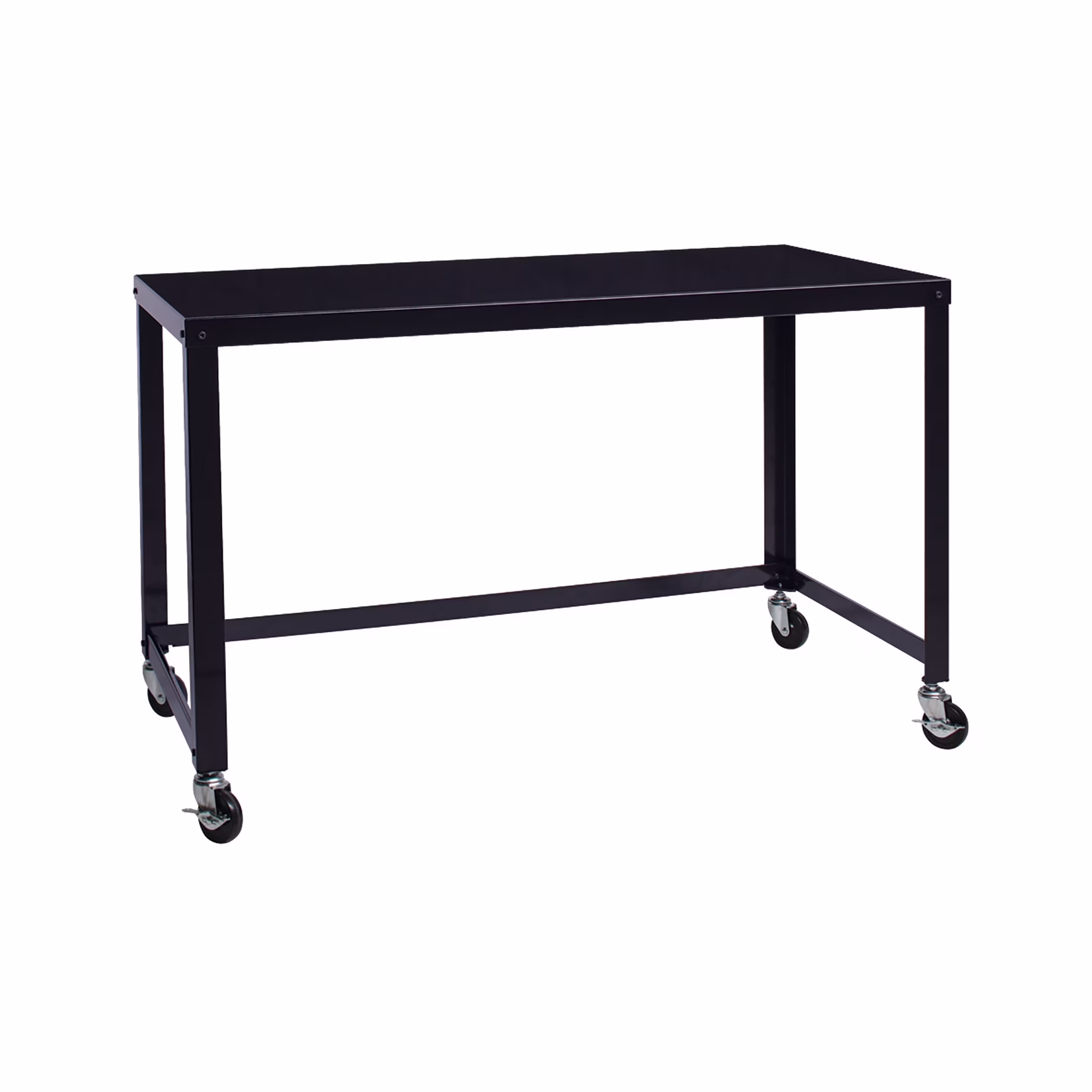 Space Solutions Ready-to-Assemble 48-inch Wide Mobile Metal Desk for Home Office, Navy