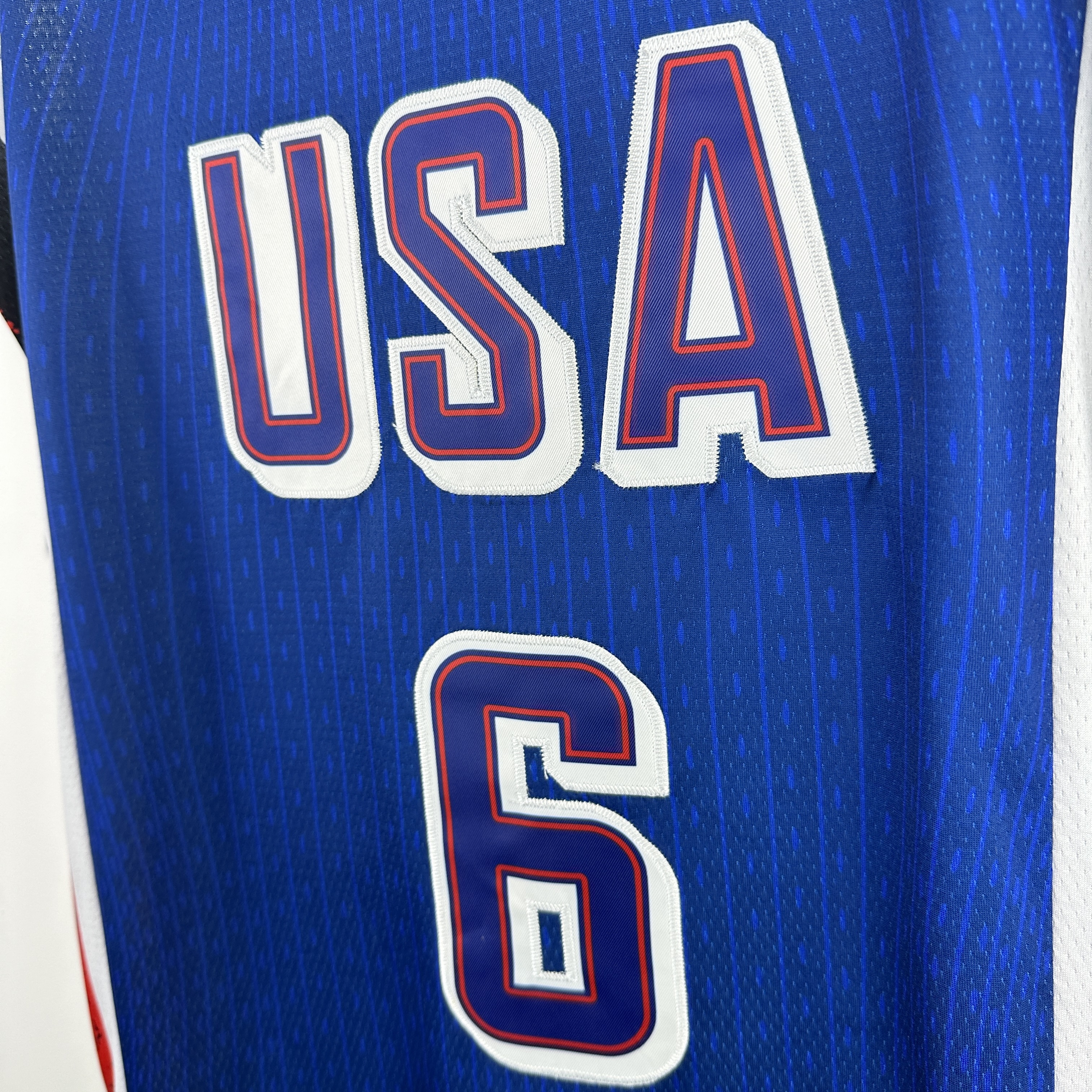 Embroidered 24th season USA team navy blue No. 6 James