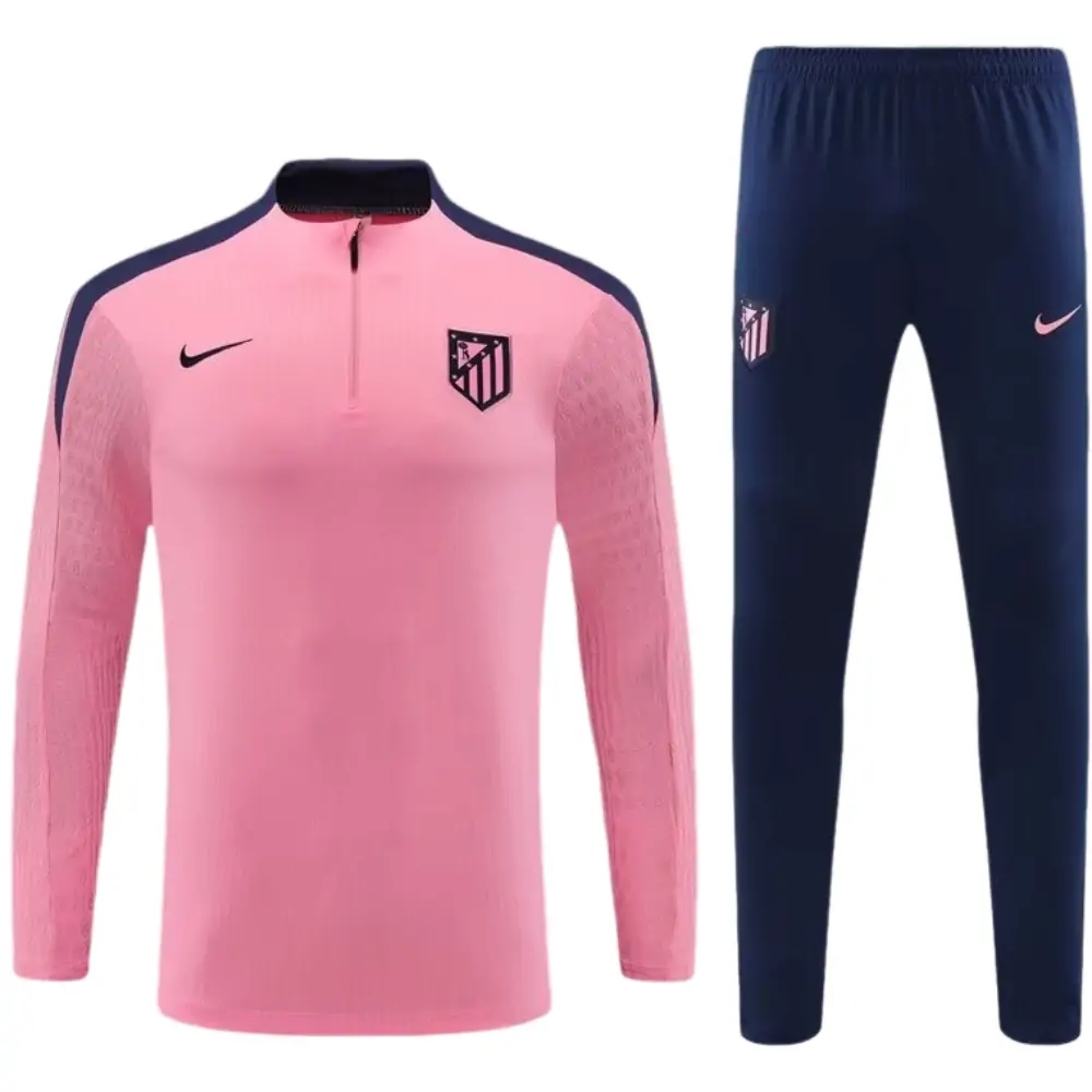 2024/25 Atletico Madrid Half Pull Training Jersey Pink 1:1 Thai Quality Set