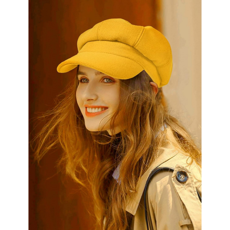 Women's Newsboy Cap Wool Blend Retro Solid Color Girls