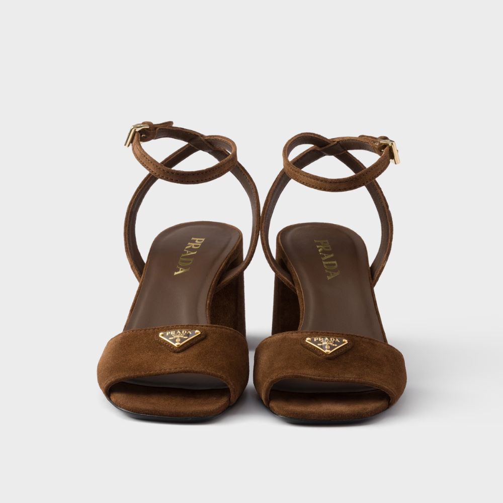 Prada Suede Sandals Cocoa Brown 65 mm