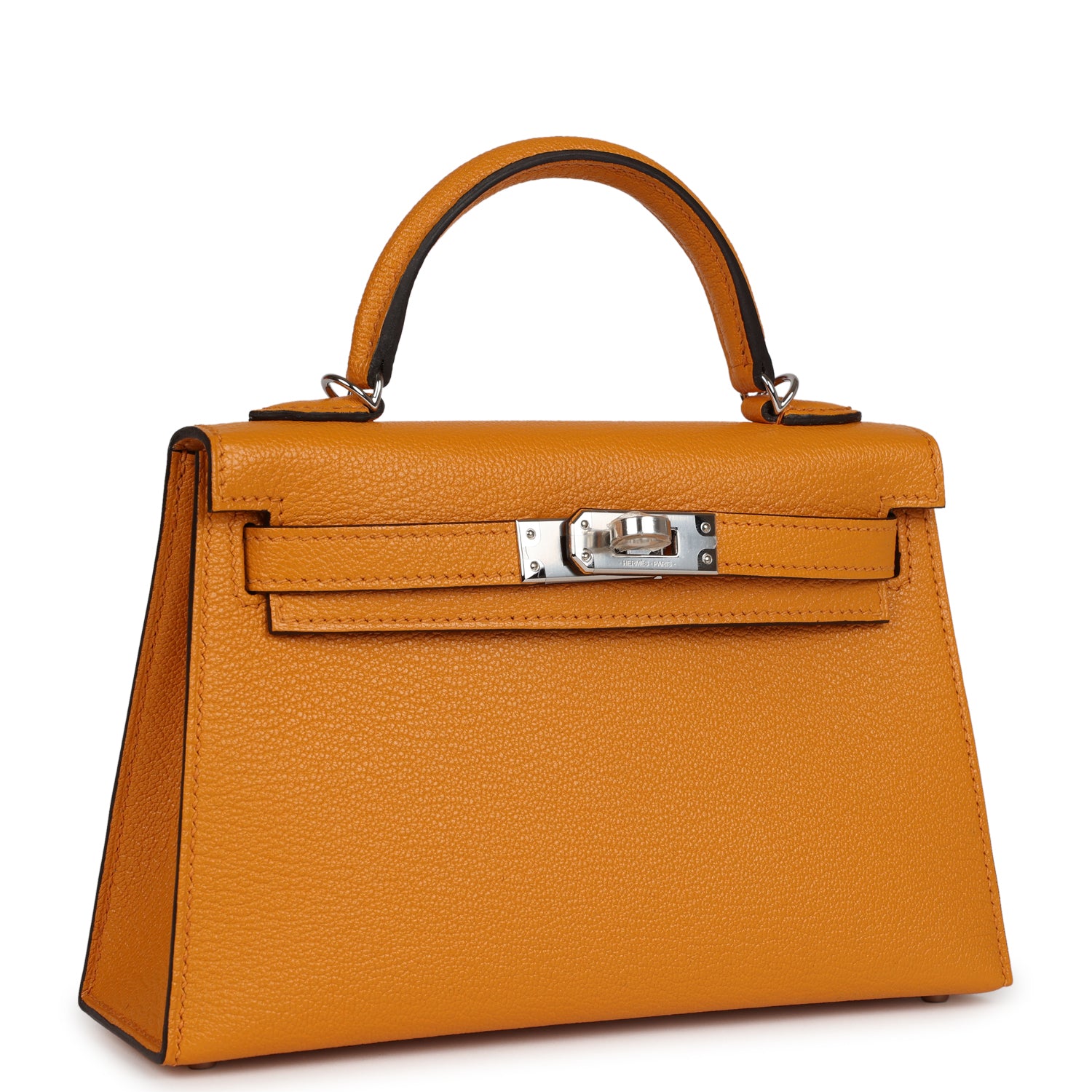 Kelly Sellier 20 Moutarde Chevre Palladium Hardware
