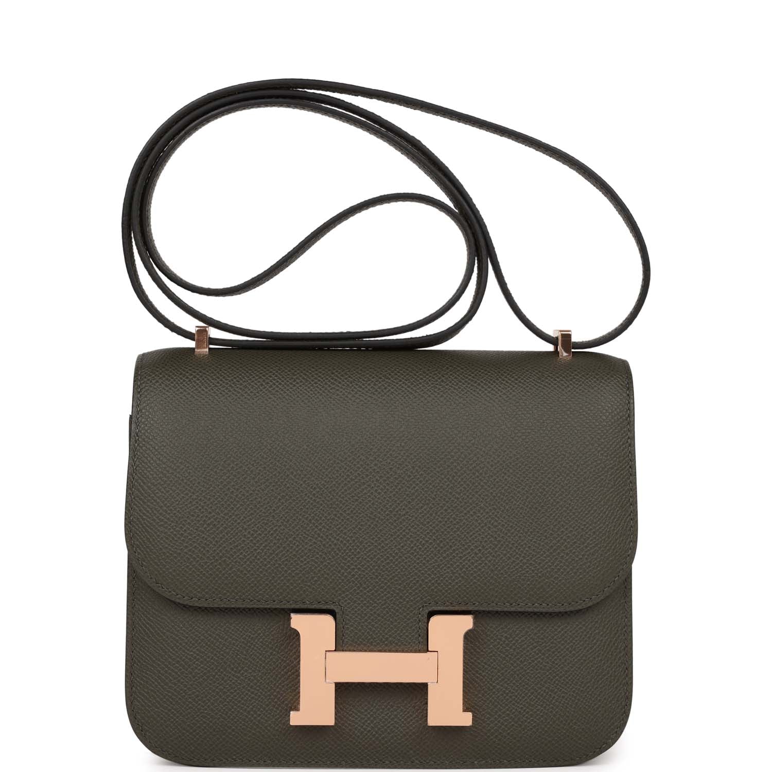 Constance 18 Vert de Gris Epsom Rose Gold Hardware