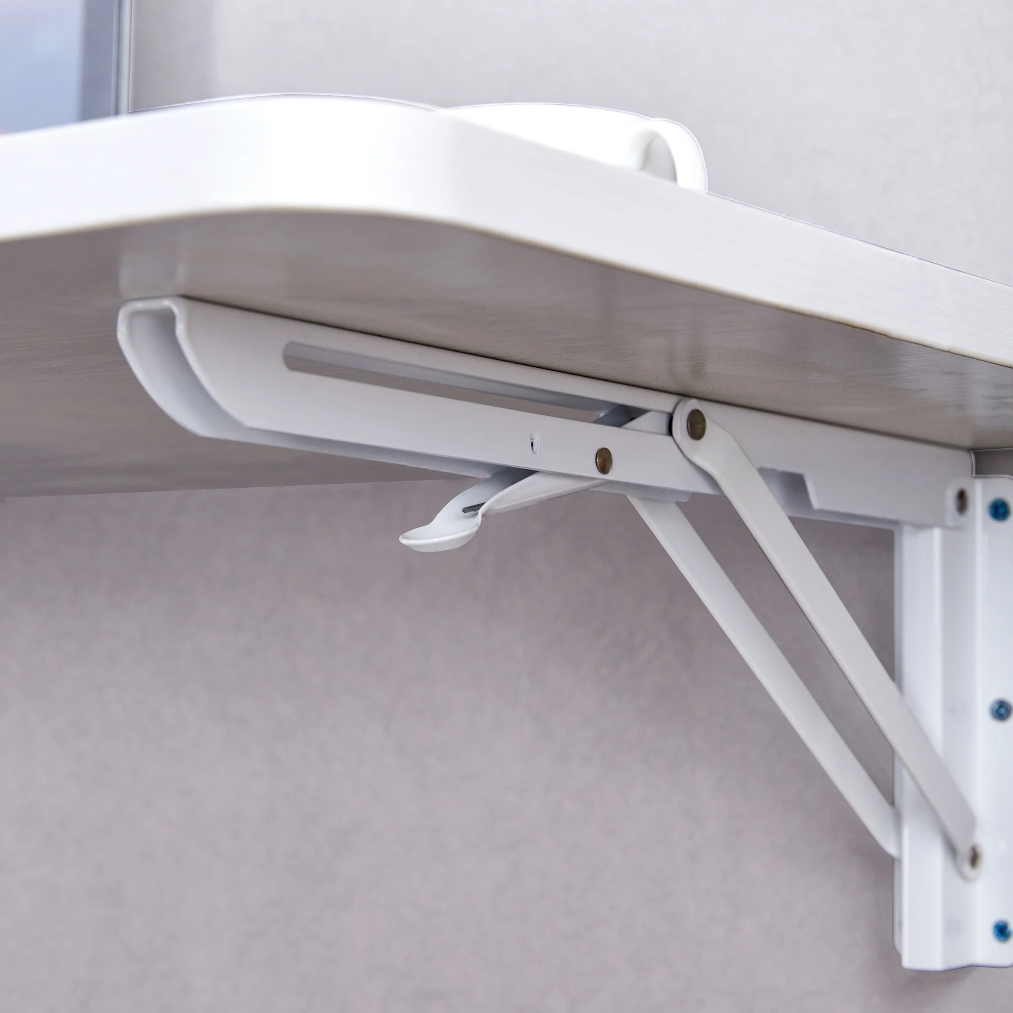 Laundry Folding Table, 31.5'' x 15.8'' Wooden Wall Mount Desk, Laundry Table for Folding Clothes, White, 40'' Length