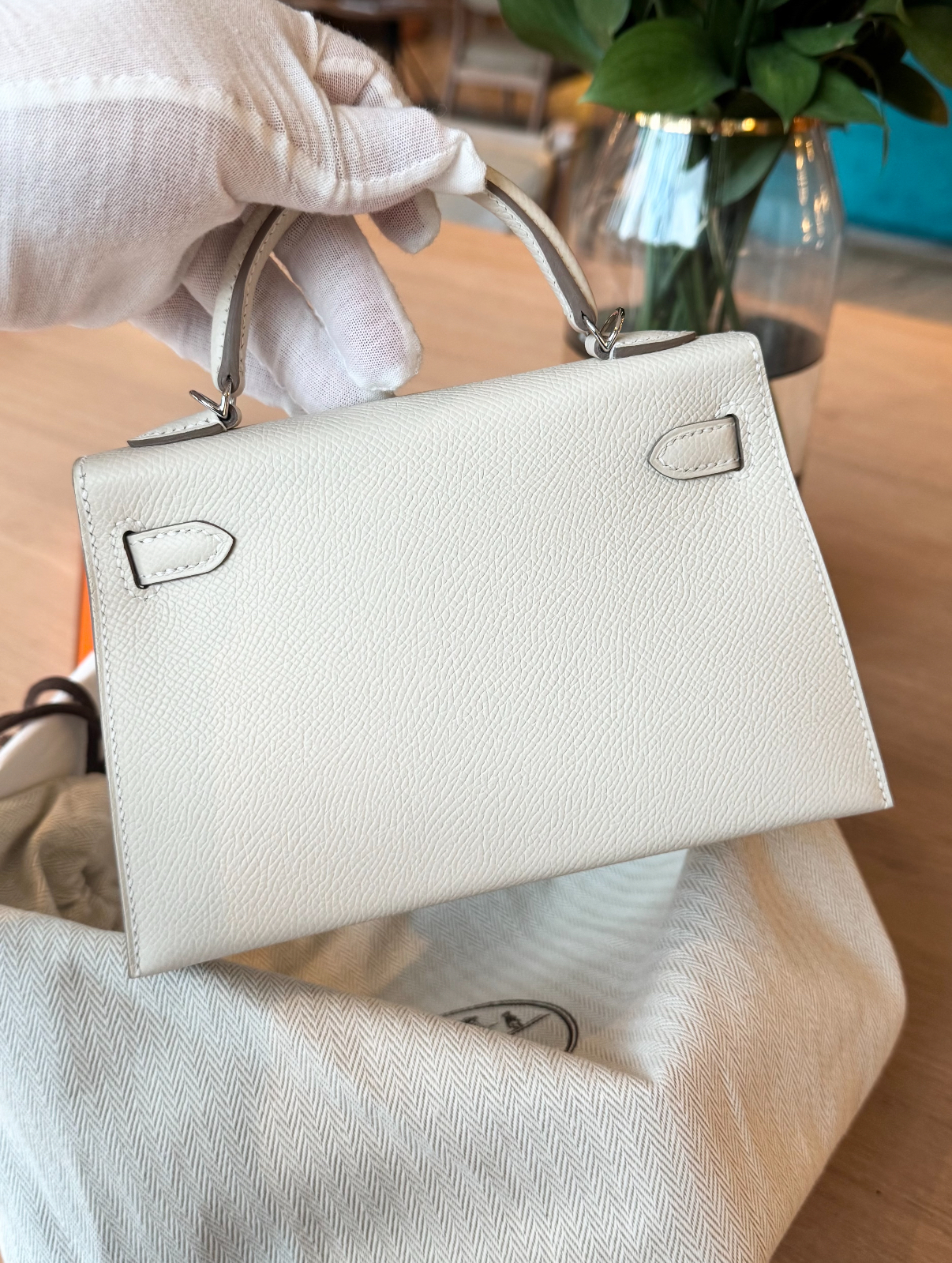 Hermès Kelly mini 2 off-white custom