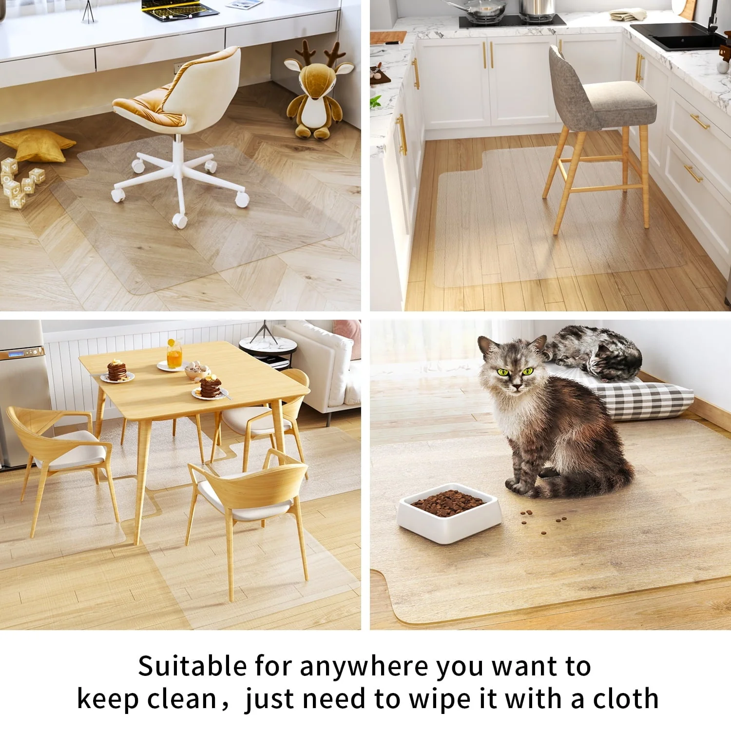 Joyoldelf Chair Mat with Lip for Hard Floor, 36