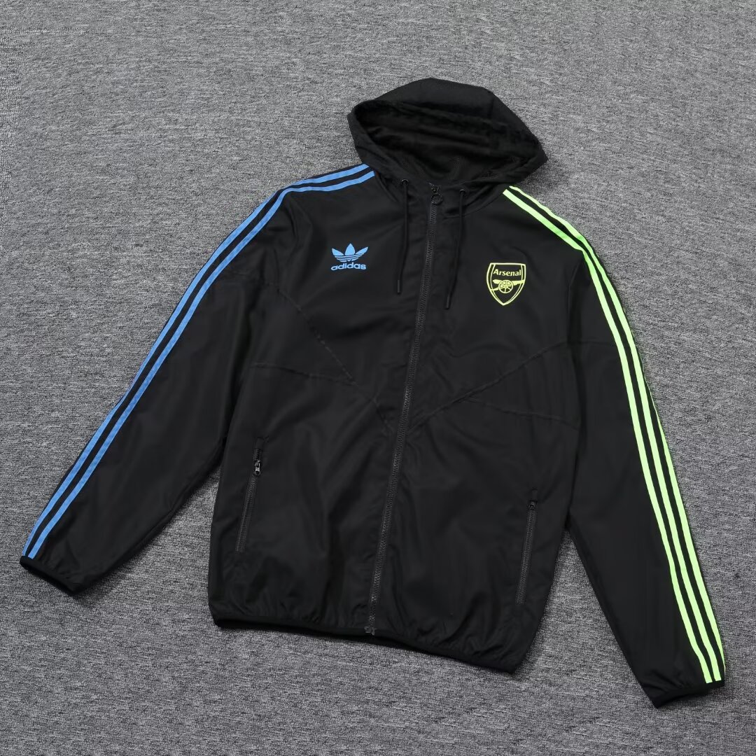 2023/24 Arsenal black hooded windbreaker 1:1 Thai quality
