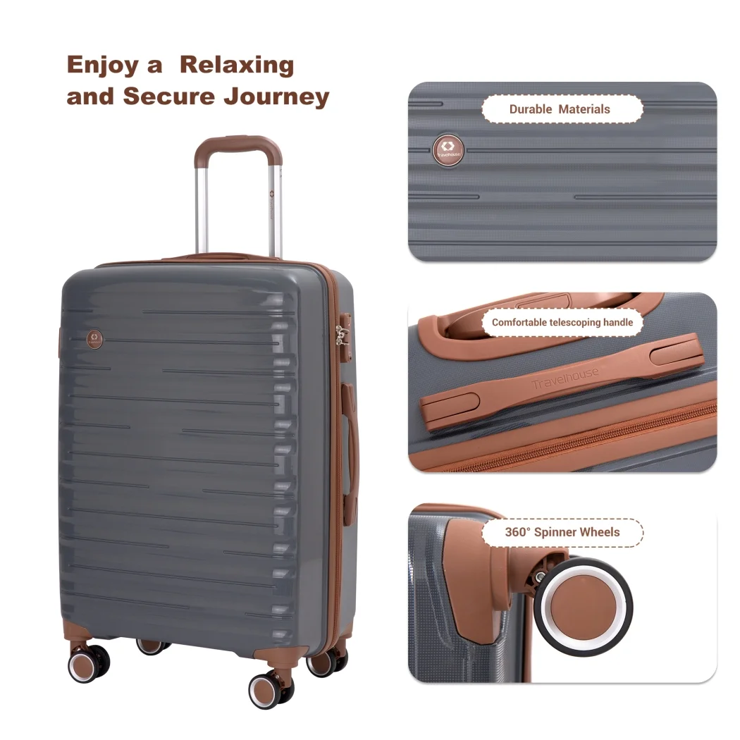 5-Piece Polyester Luggage Set with TSA Lock, Expandable Carry-On Suitcase and 360?�� Spinner Wheels in Blue, Complete Travel System for Versatile Packing
