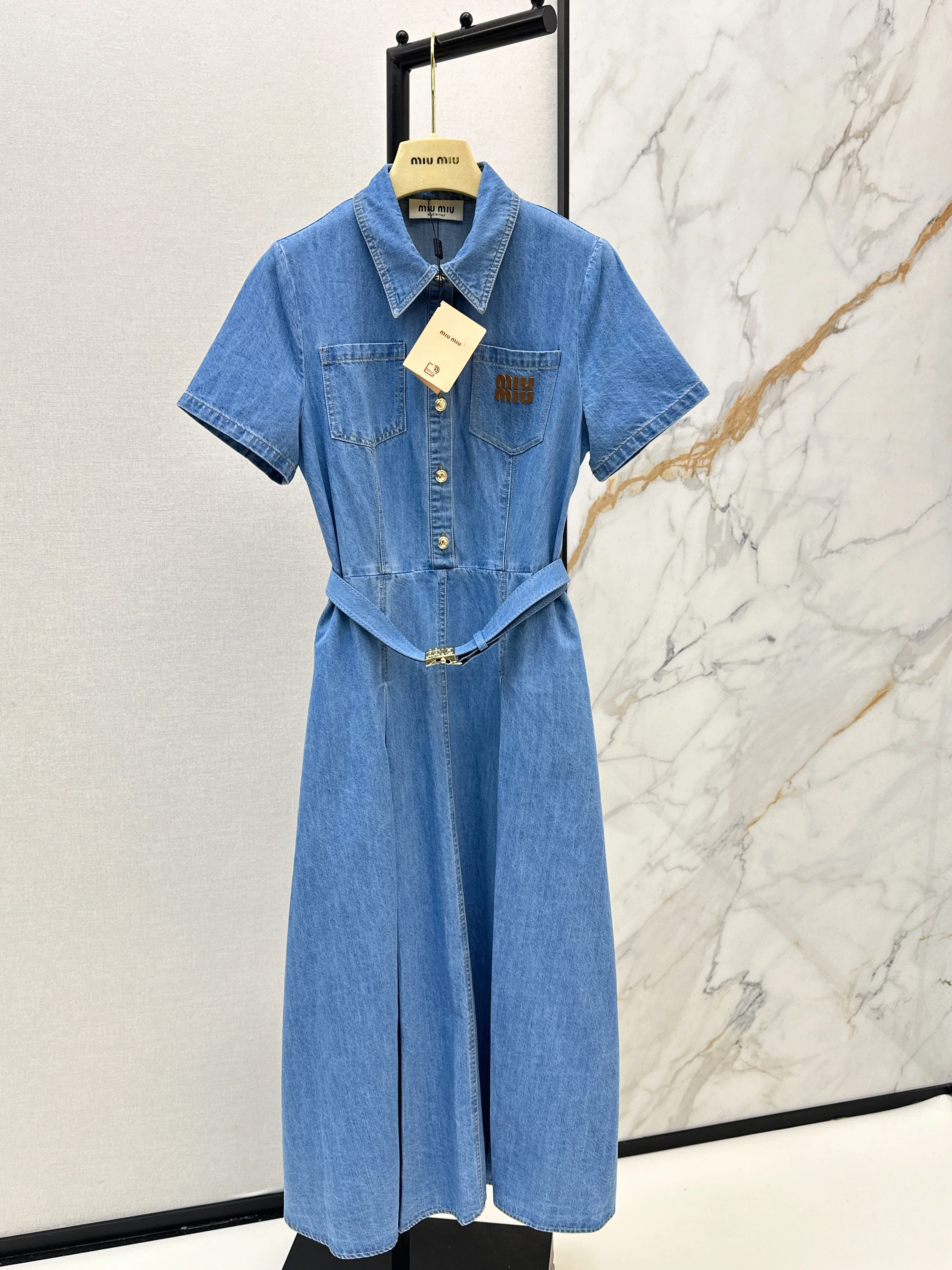 26NEW Embroidered Tencel Denim Dress