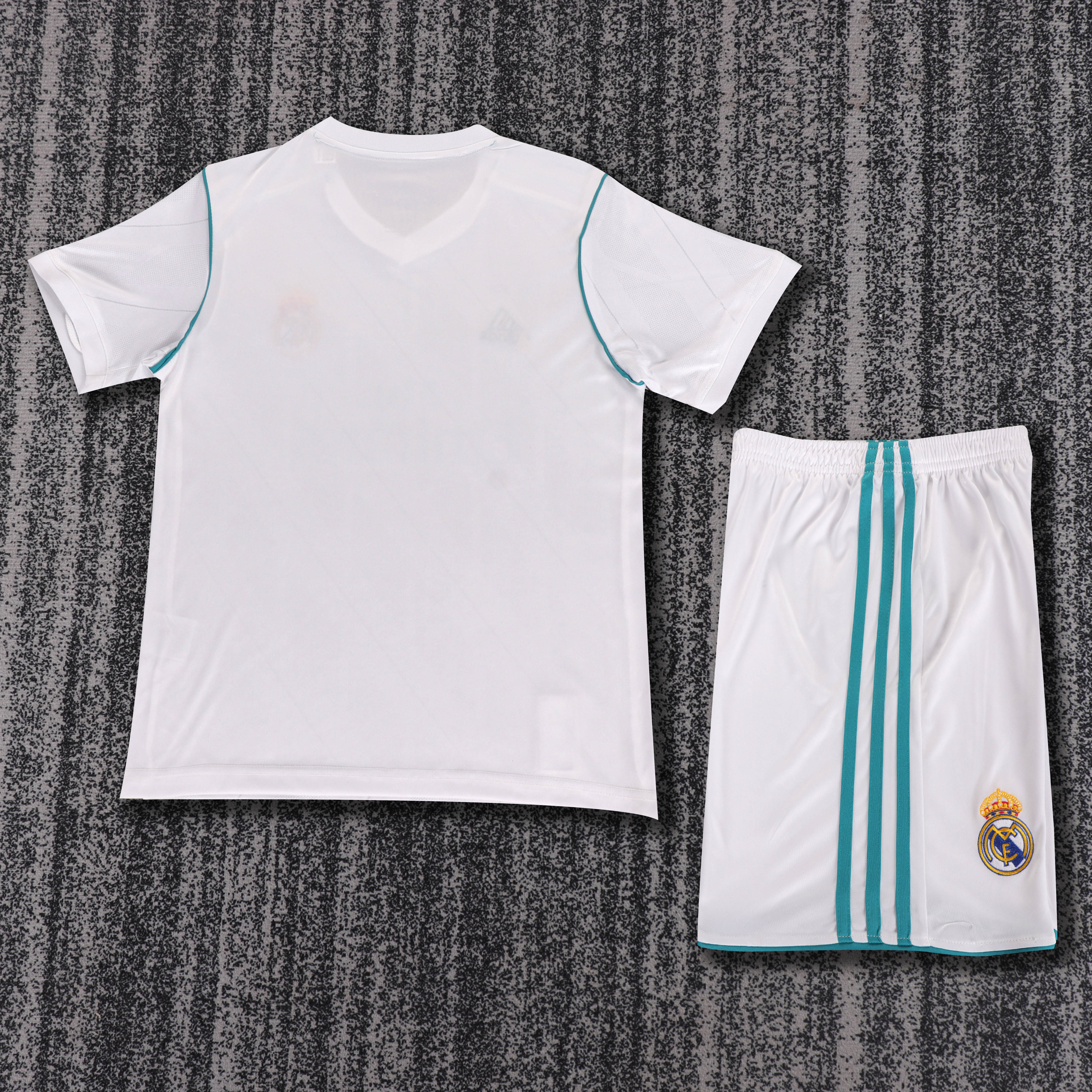 2017-18 Real Madrid Home Retro Children's Jersey Set - Fans Edition