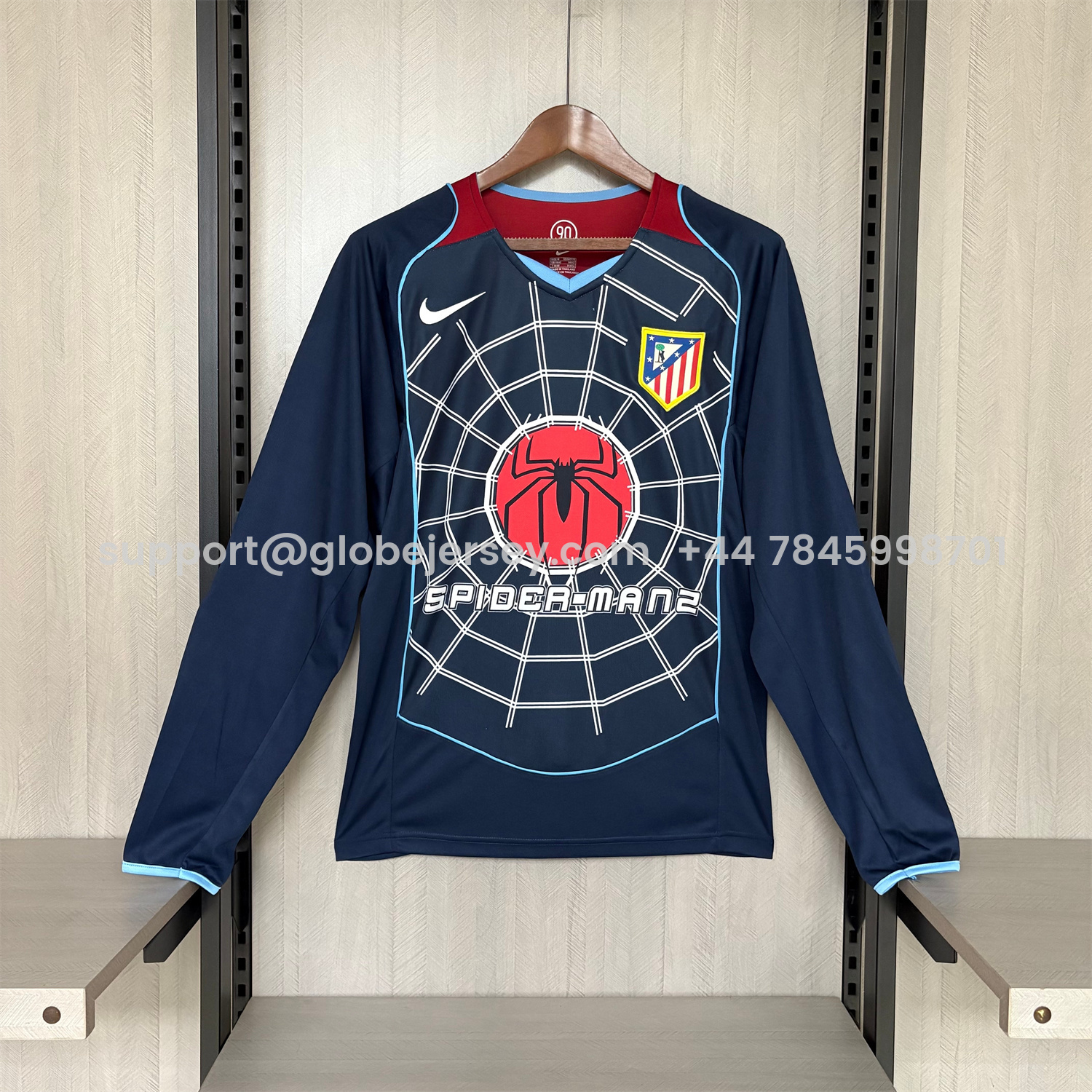 Retro Atletico Madrid 2004-05 Away Long Sleeves Jersey - S.p.i.d.e.r M.a.n