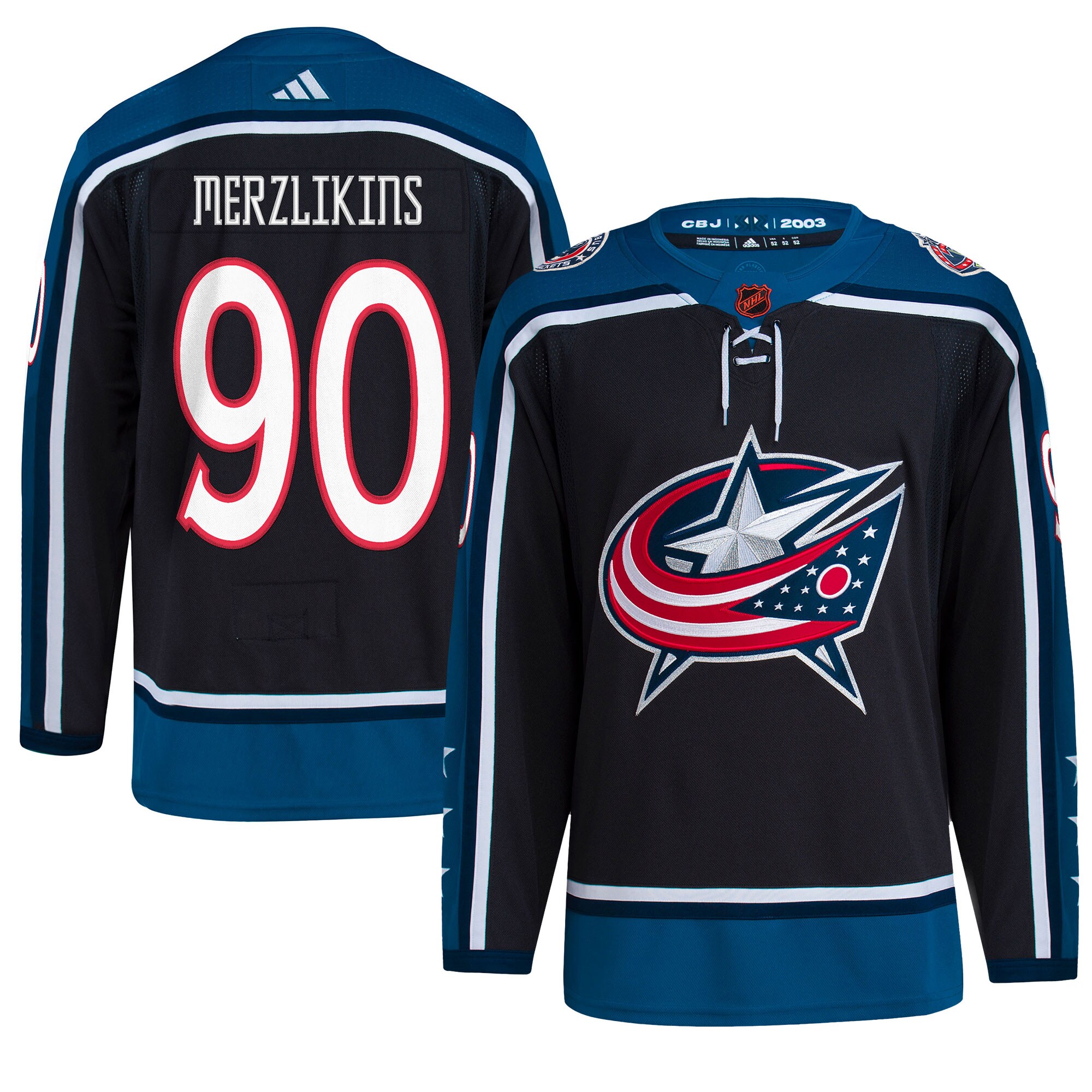 Elvis Merzlikins Columbus Blue Jackets  Reverse Retro 2.0    Jersey – Black