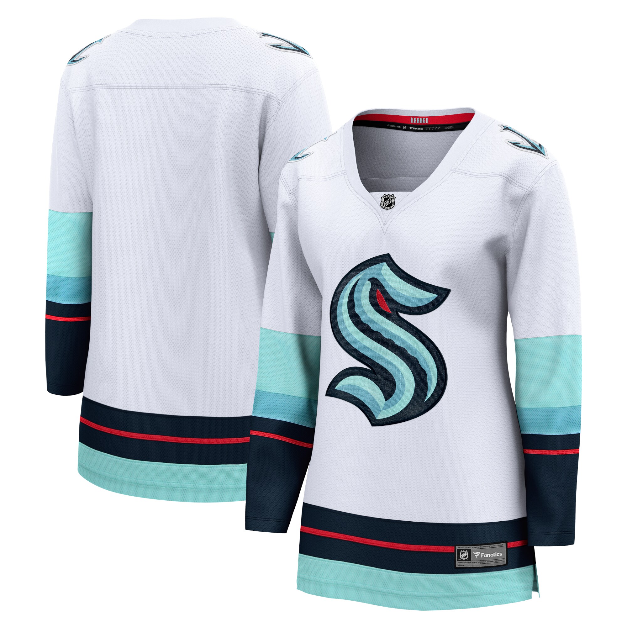 Seattle Kraken Fanatics Women’s Away Breakaway Jersey – White