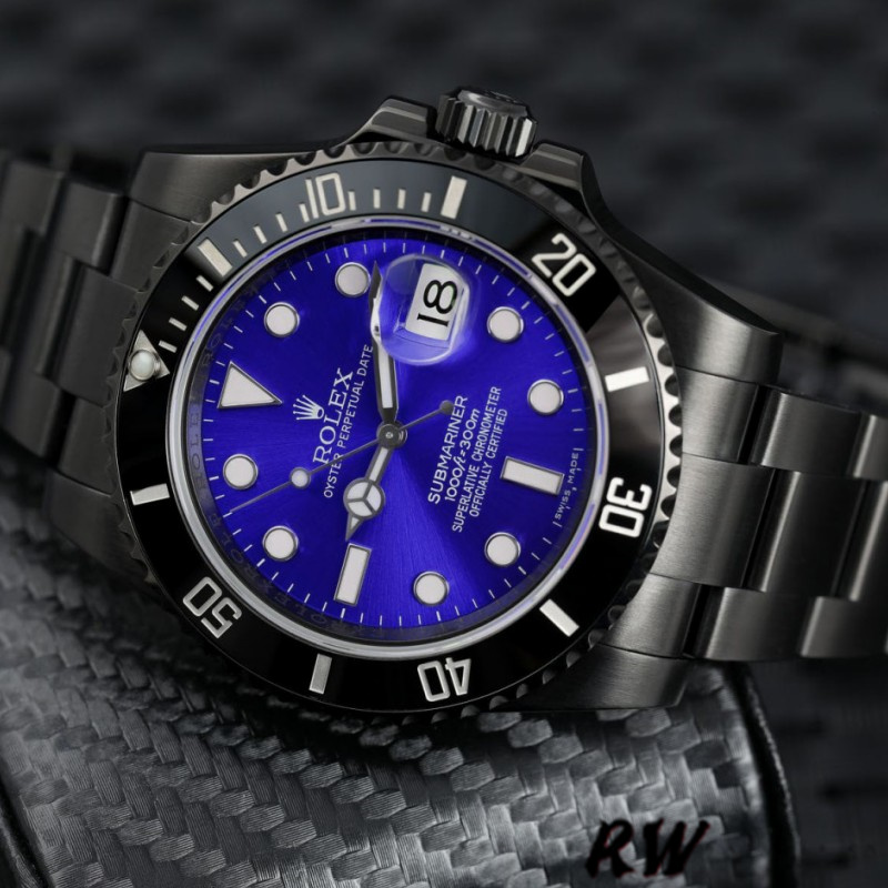 【Super Clone】Rolex Submariner Date 116610LN Blue Dial Black PVD/DLC Stainless Steel 40MM Mens Replica Watch