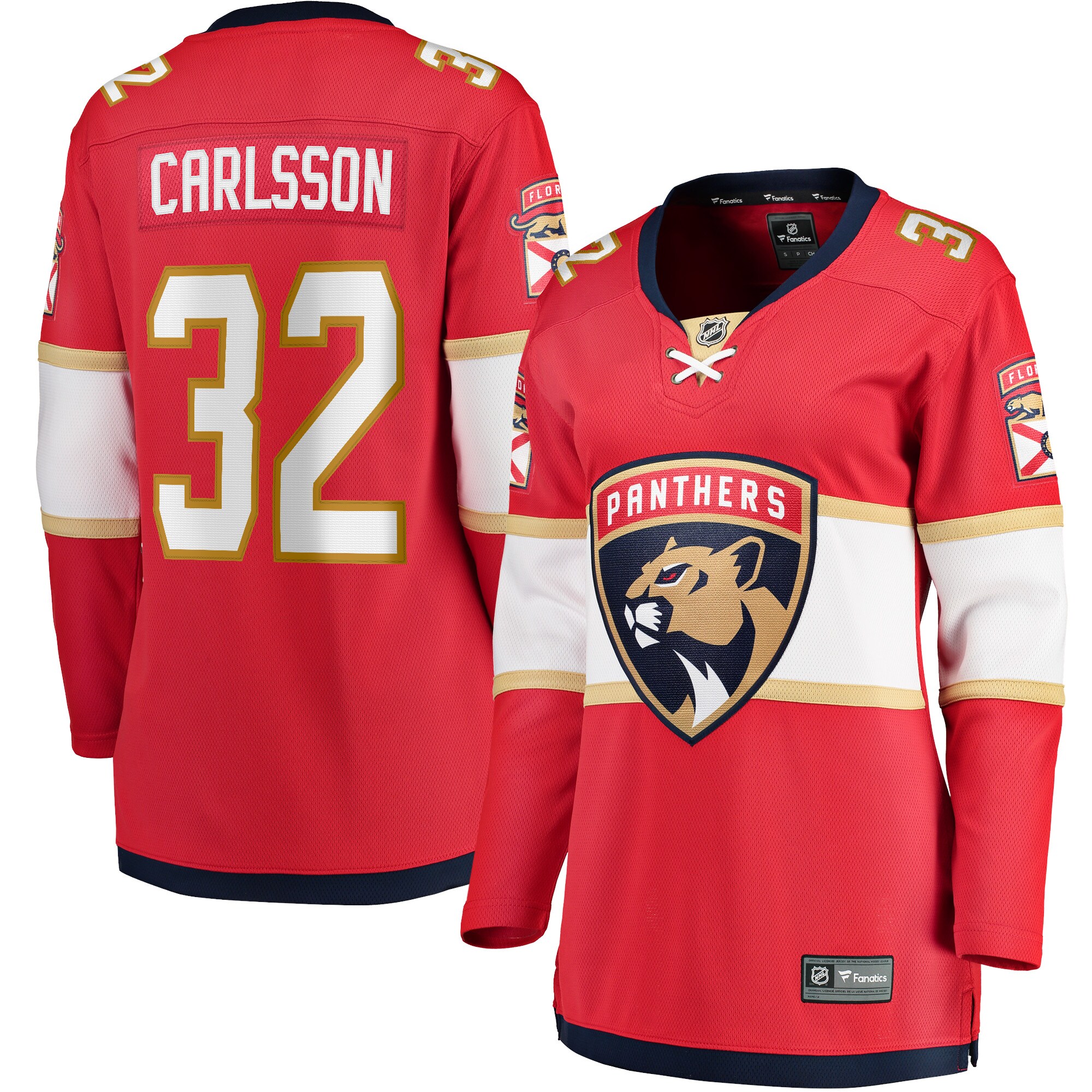 Lucas Carlsson Florida Panthers Fanatics Women’s Home Breakaway   Jersey – Red