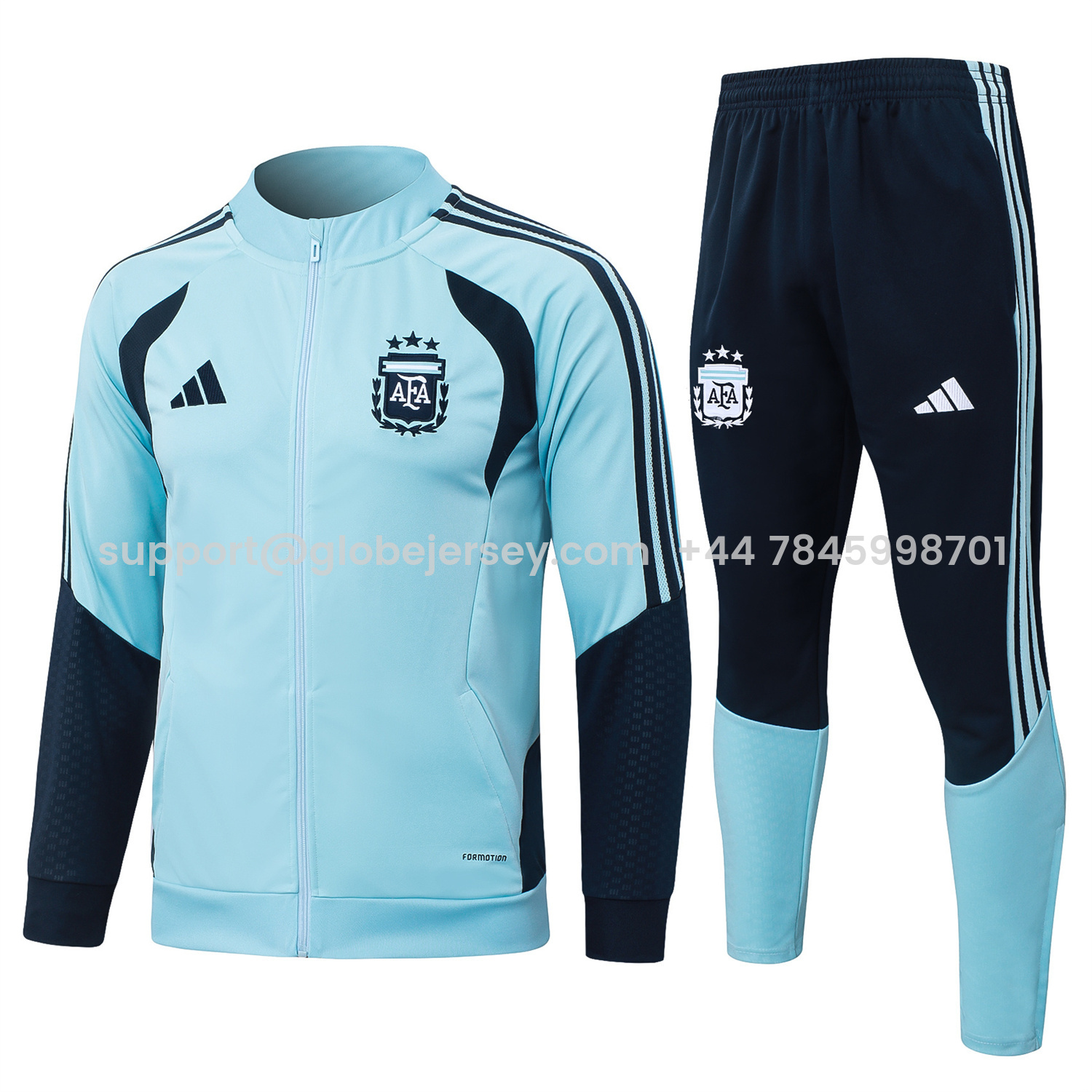 Argentina 25-26 Windbreaker Training Set - Light Blue Top and Black Pants
