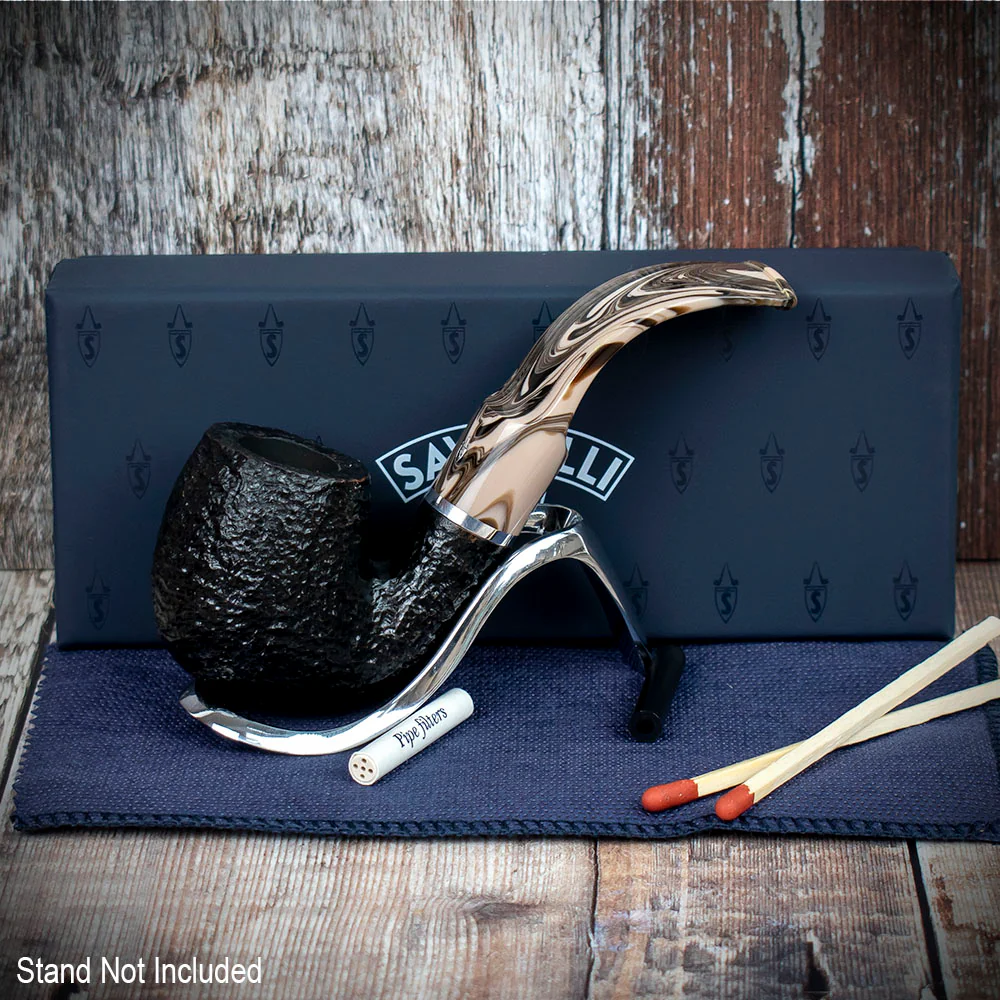 Savinelli Morellina Rustic Black 614R - 6mm Briar Pipe