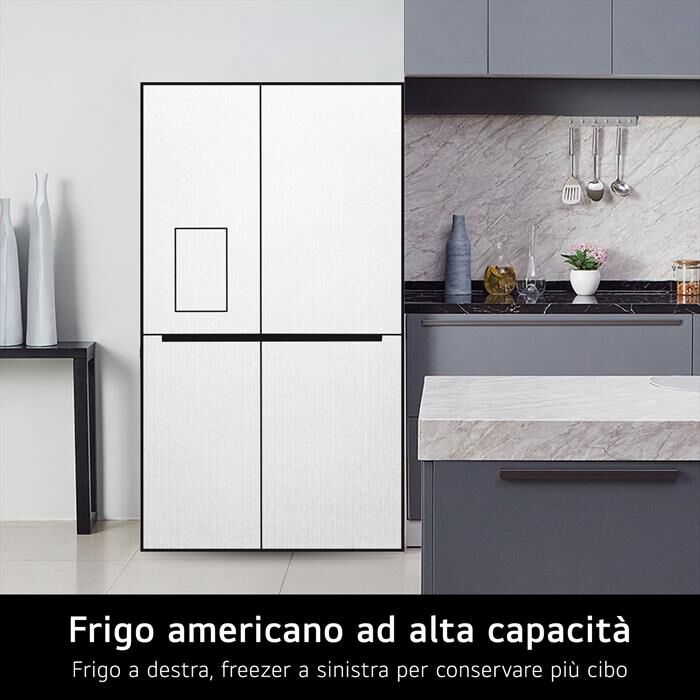 LG - Frigorifero side by side GSLE91MBAC Classe C 628L-Metal Sorbet