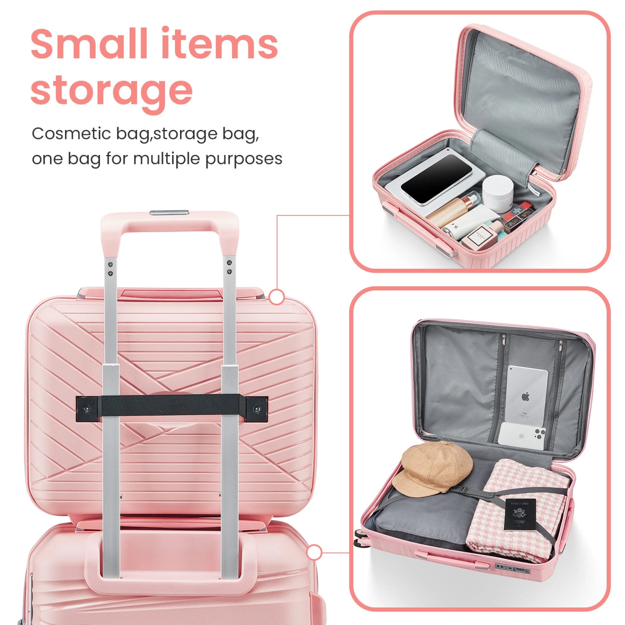 Luggage 4 Piece Sets(14/20/24/28), Hard Shell Lightweight TSA Lock Carry on Expandable Suitcase with Spinner Wheels