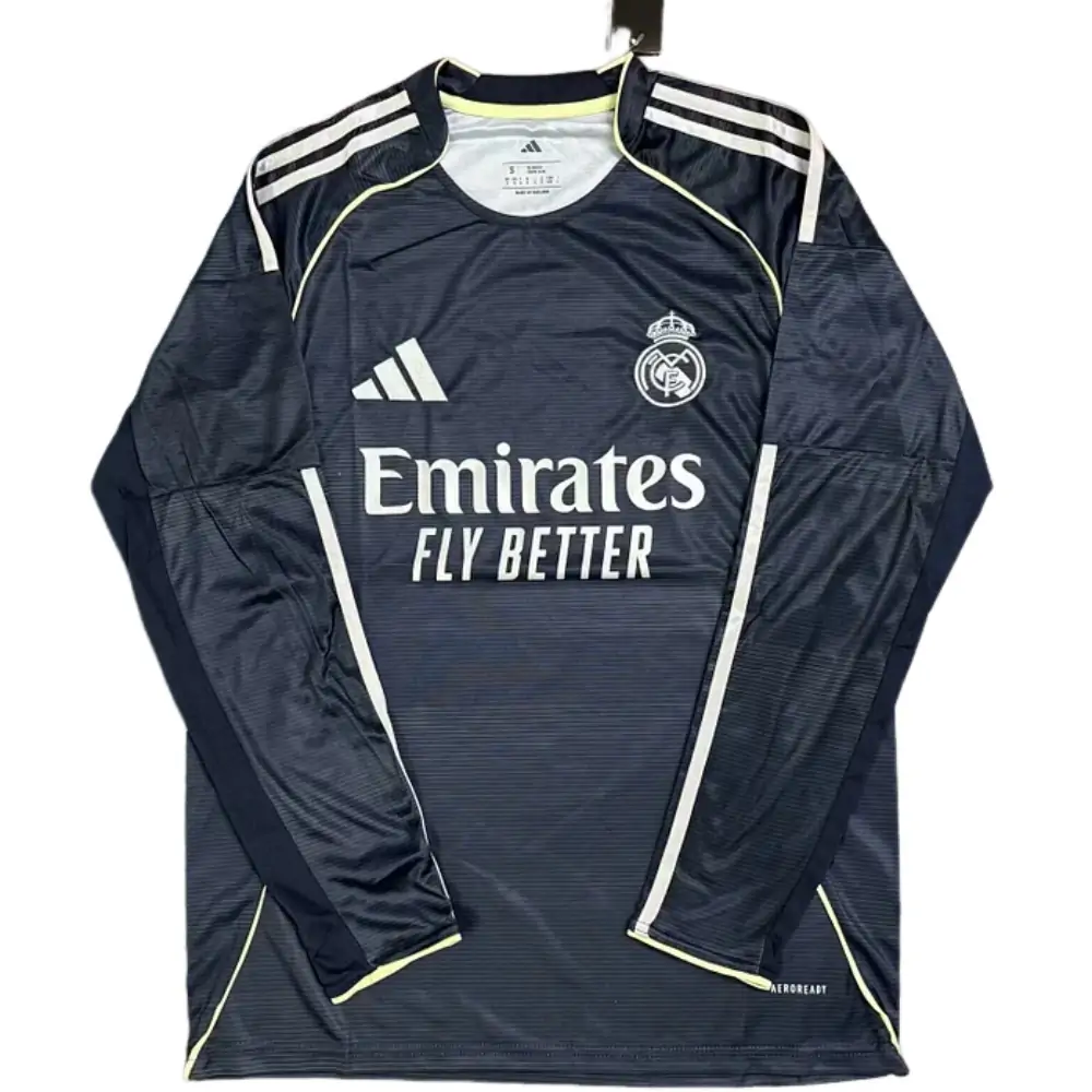 2025-2026 Real Madrid away long-sleeved jersey, 1:1 Thai version quality - Fans Edition
