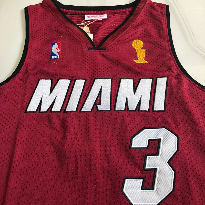 Heat 3# Wade Red Embroidered AU Jersey