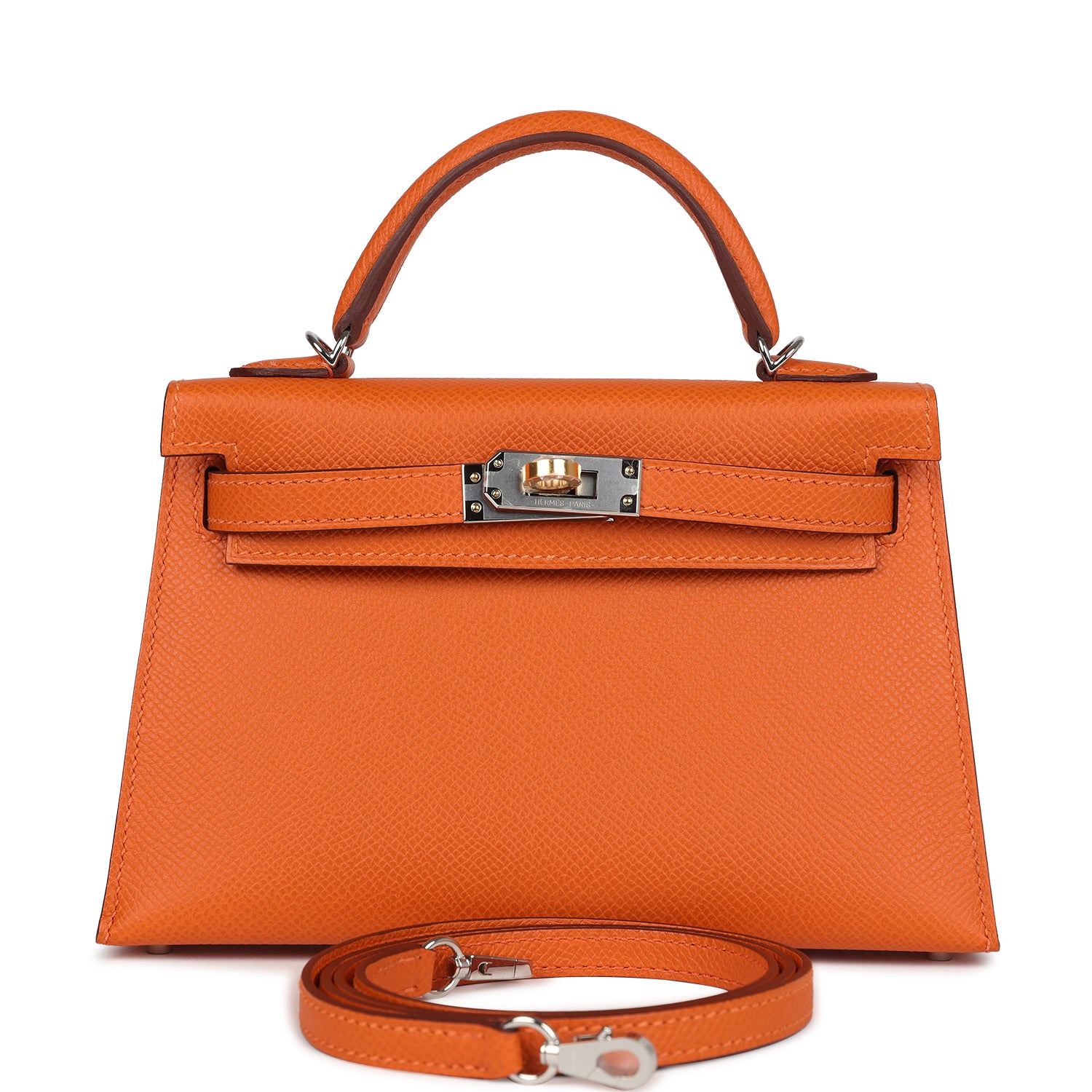 Kelly Sellier 20 Orange Epsom Electrum Hardware
