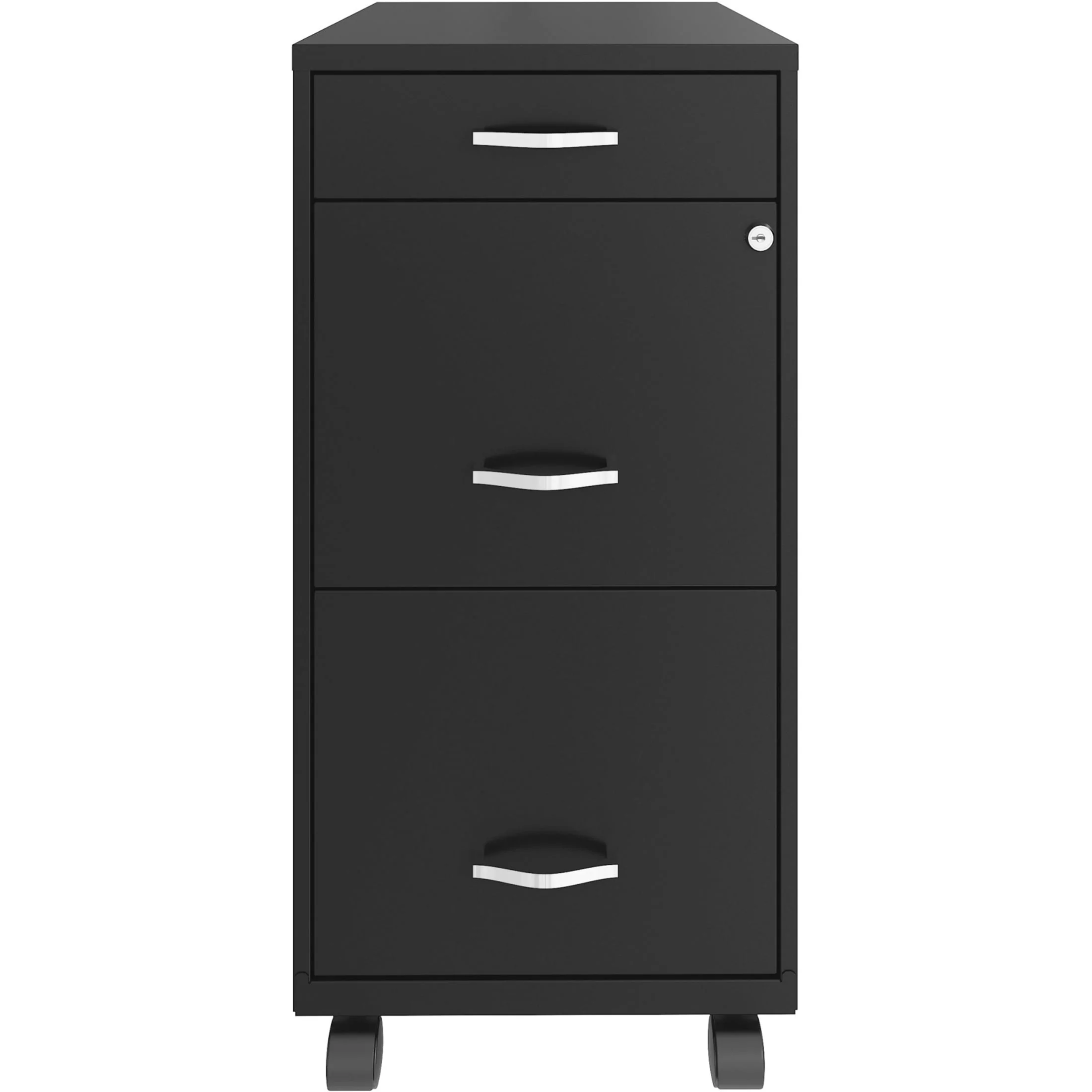Lorell LYSVF318BMBK 18 in. Three-Drawer File Organize Cabinet, Black