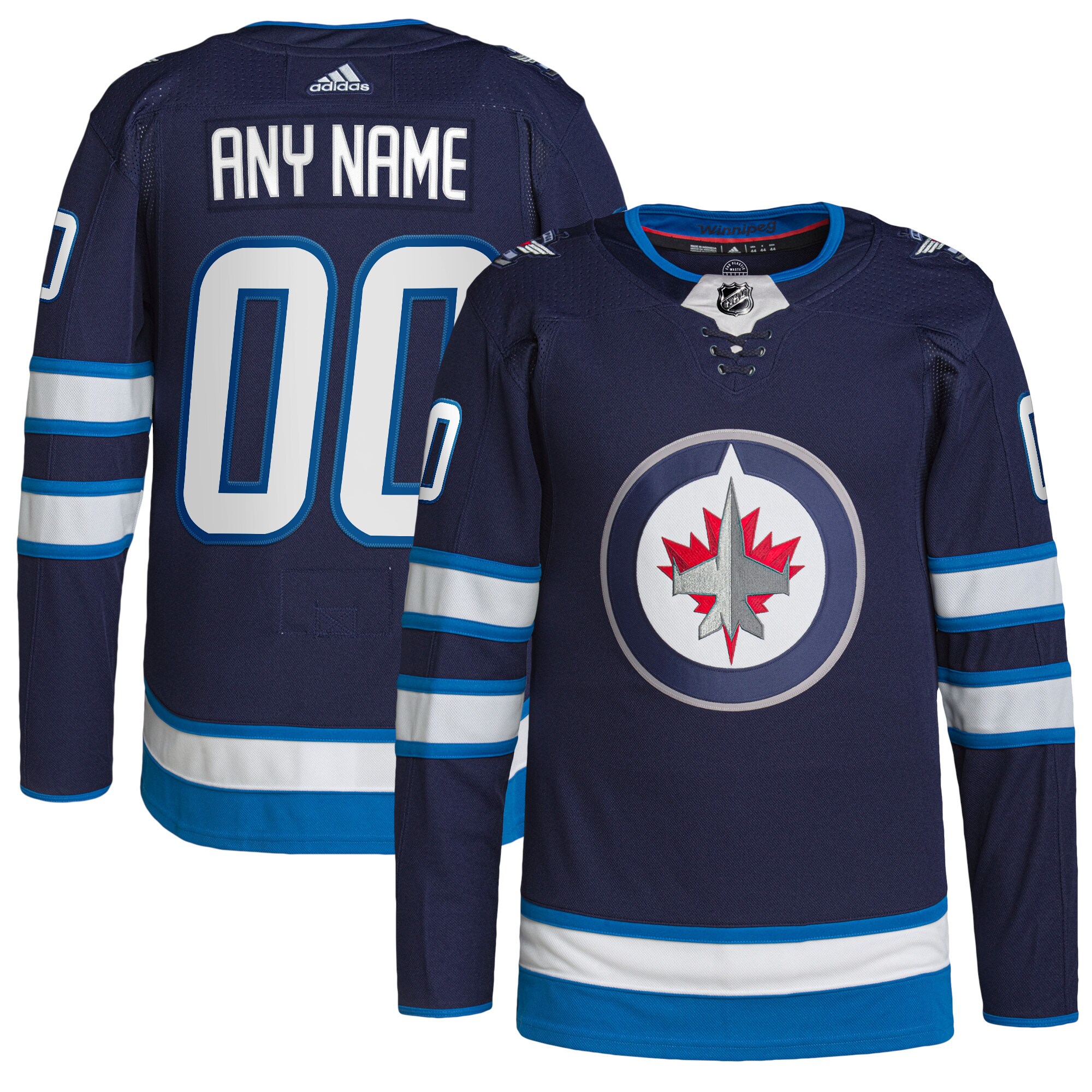 Winnipeg Jets   Home  Primegreen  Custom Jersey – Navy