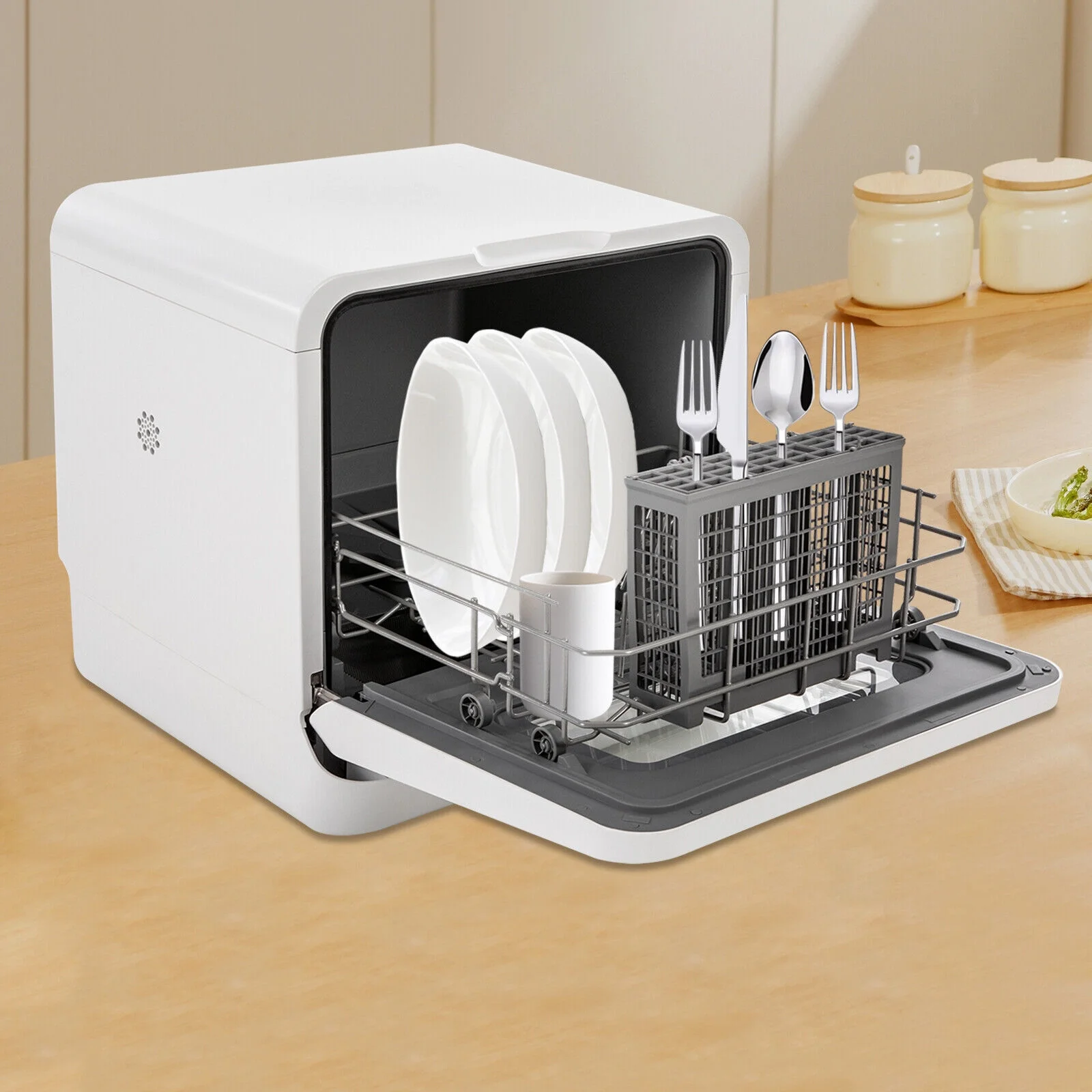 785W Portable Dishwasher, Leak-Proof, Air Dry, IPX1 Waterproof, 3-in-1 Mini Dishwasher with Water Tank for Kitchen