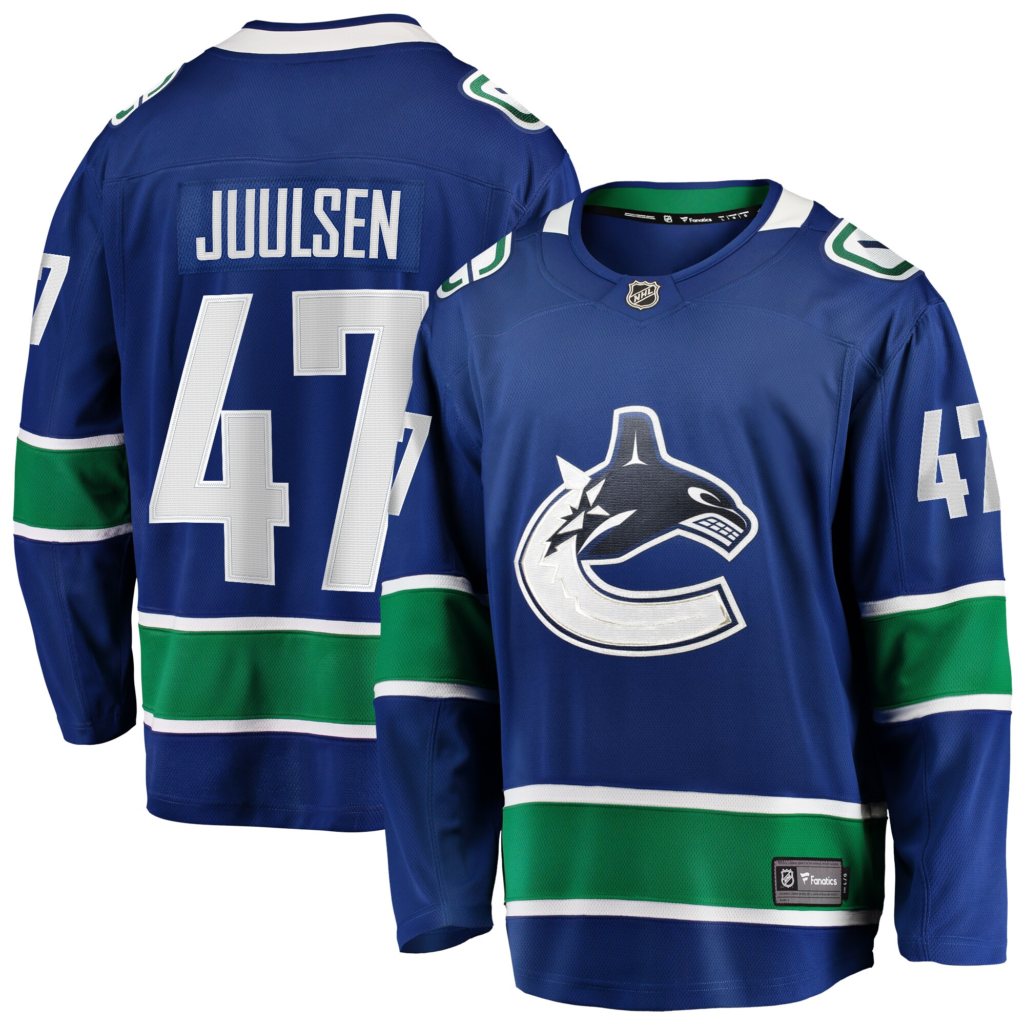 Noah Juulsen Vancouver Canucks Fanatics Home Premier Breakaway   Jersey – Blue