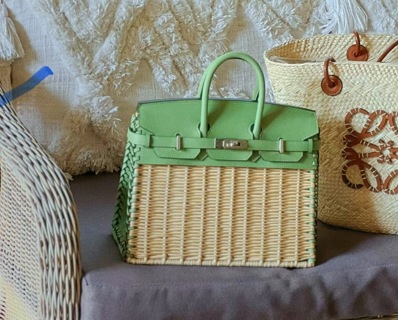 Hermès Picnic Sellier Birkin 25 Avocado Green Swift Palladium Hardware