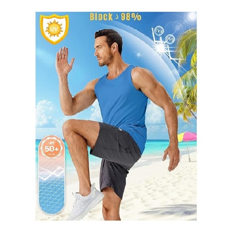Men's UPF 50+ Quick Dry Sleeveless Athletic Tank Tops
