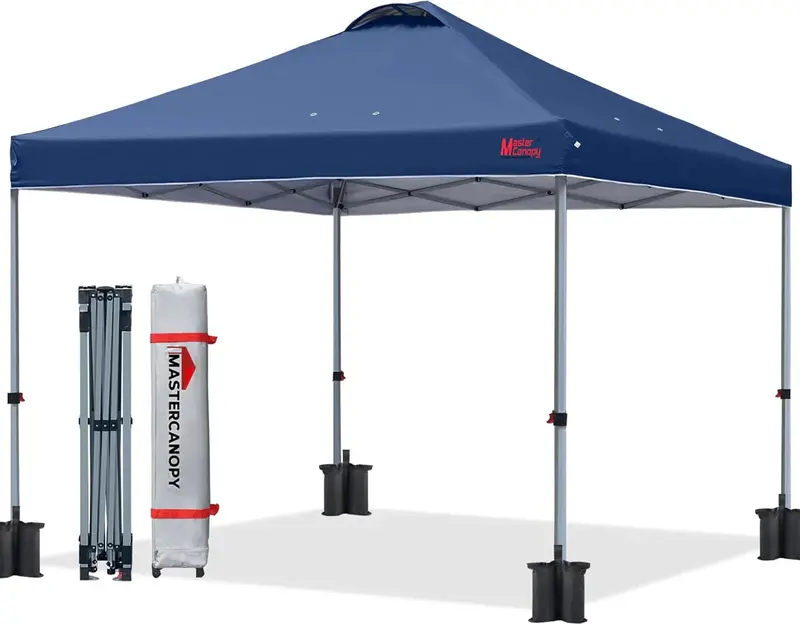 10×10 Black Pop-Up Canopy Tent – Durable Instant Shelter with Roller Bag for Transport