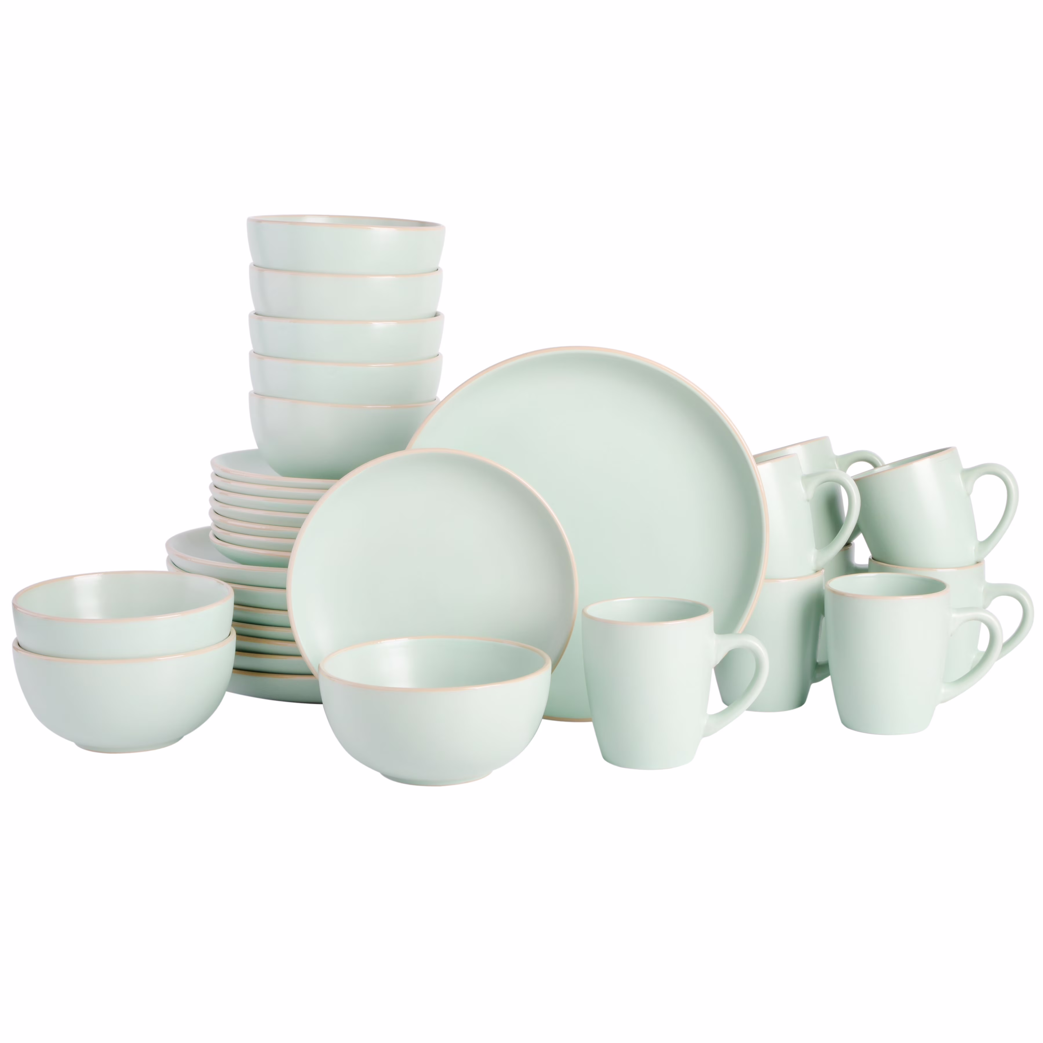 Gibson Home Rockaway 32 Piece Dinnerware Set - Gray