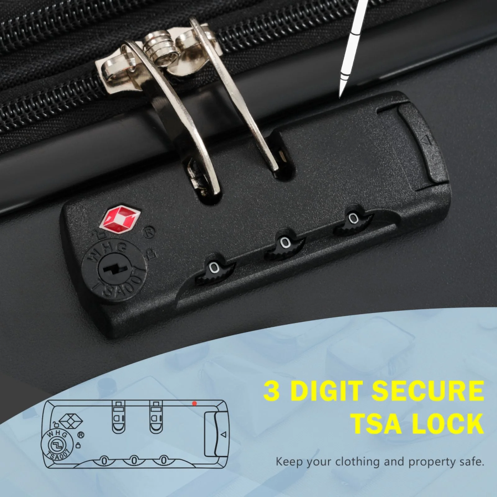 Front Opening Luggage Set 3 Piece, Hardside Carry on Suitcase with USB Port, Expandable Luggage with Handle Bag Spinner Wheels TSA Lock